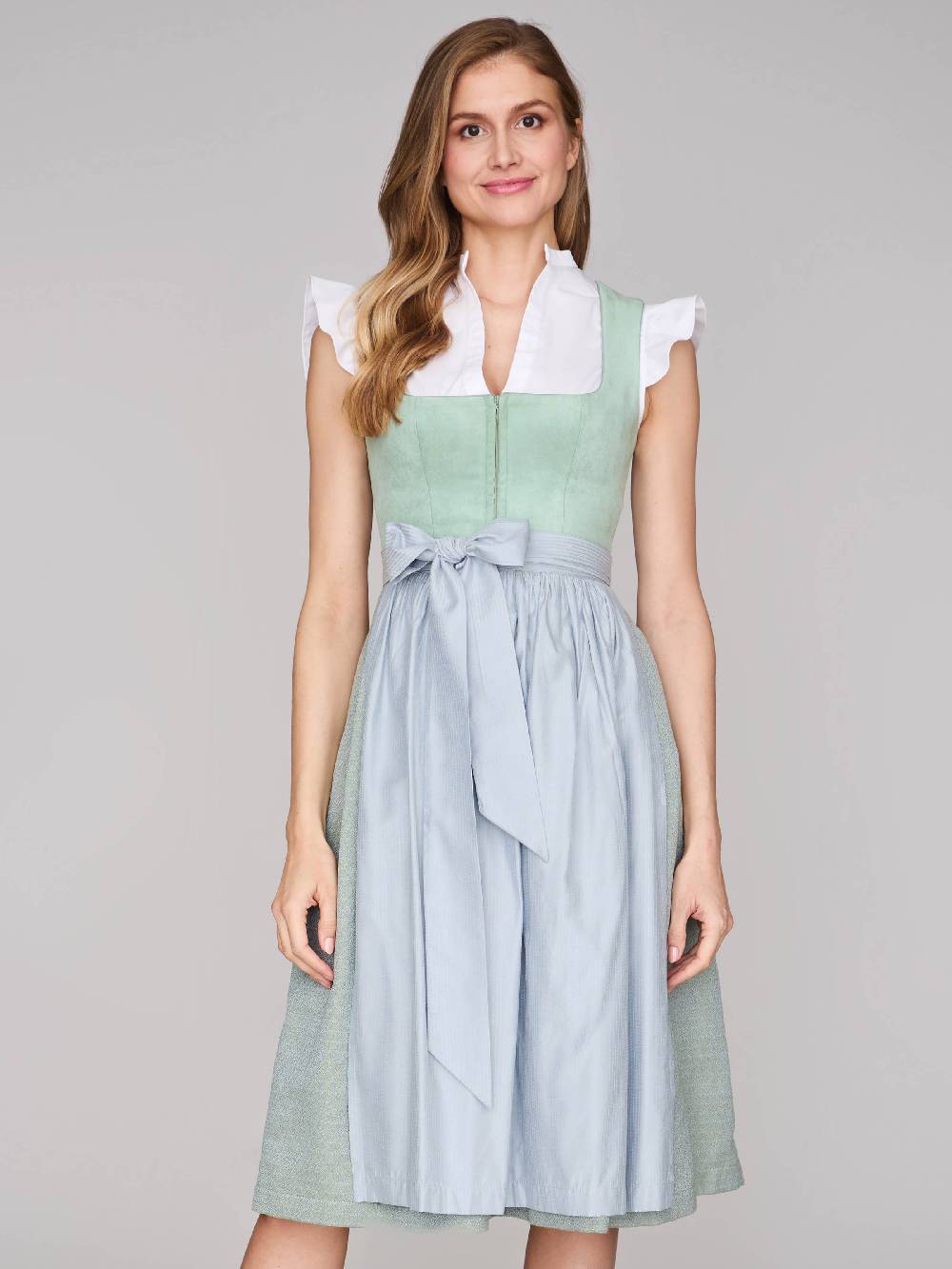 Limberry Mintgrünes Dirndl mit Velours-Mieder - ISOBEL FROSTY GREEN Letzte 2 Tage