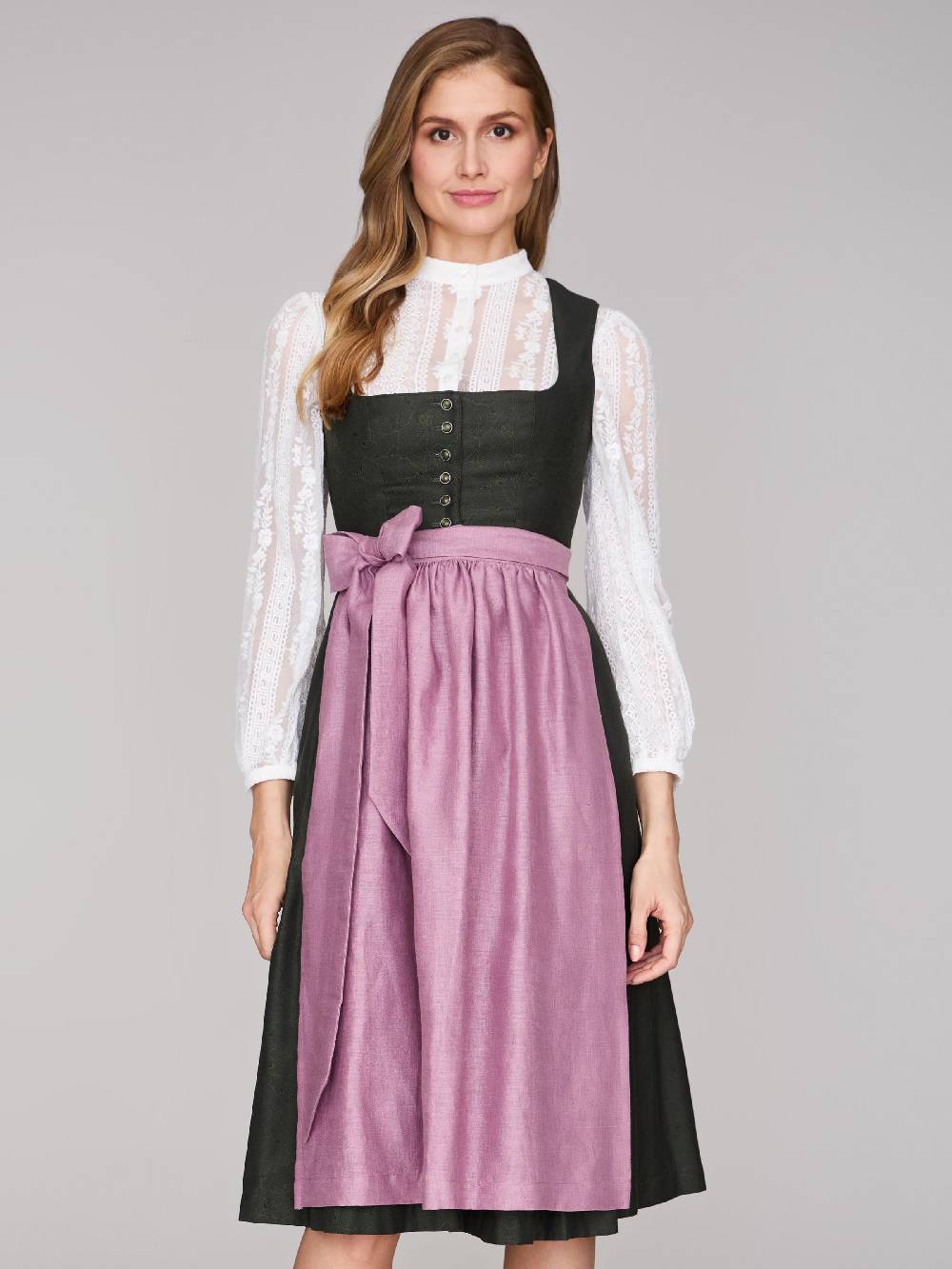 Limberry Grünes Dirndl mit Knöpfen - FELICITY PINE FLOWER Letzter Tag
