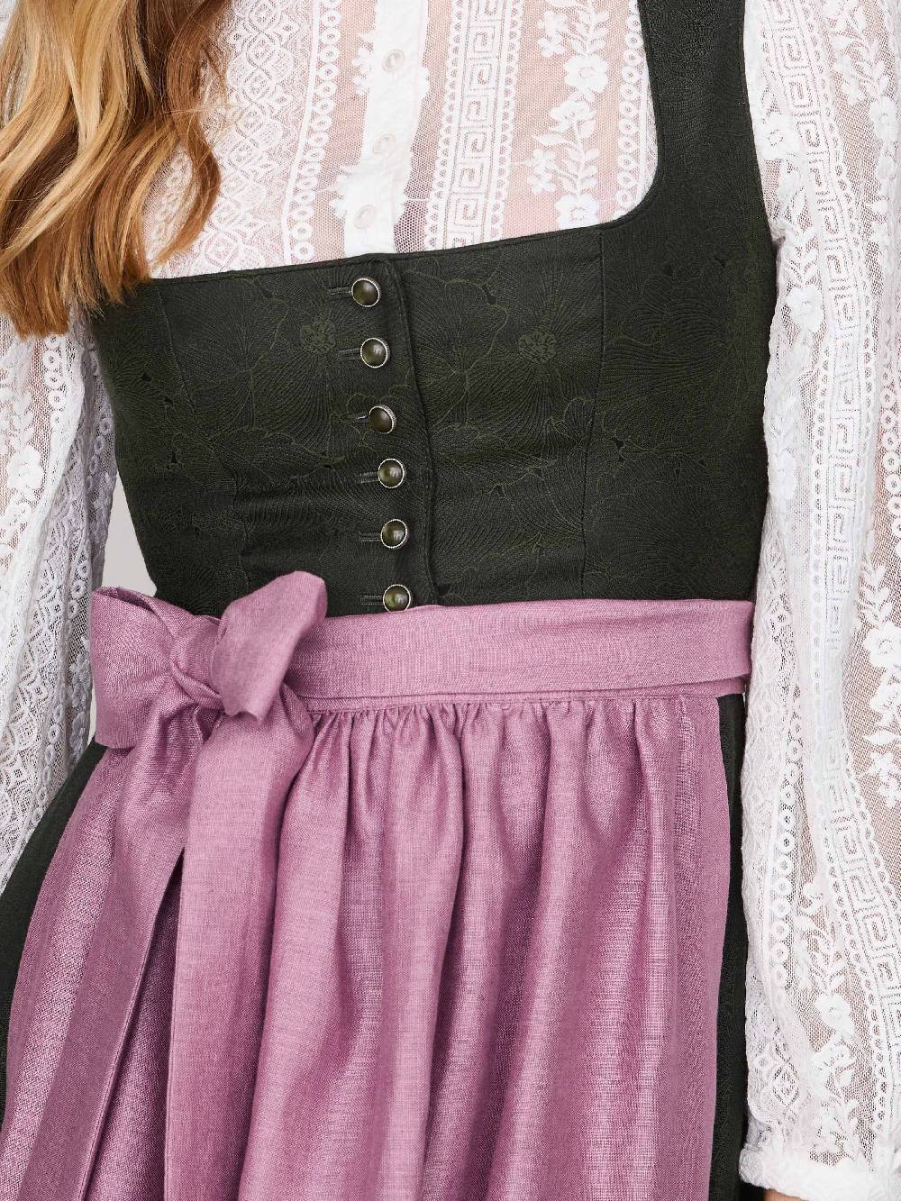 Limberry Grünes Dirndl mit Knöpfen - FELICITY PINE FLOWER Letzter Tag