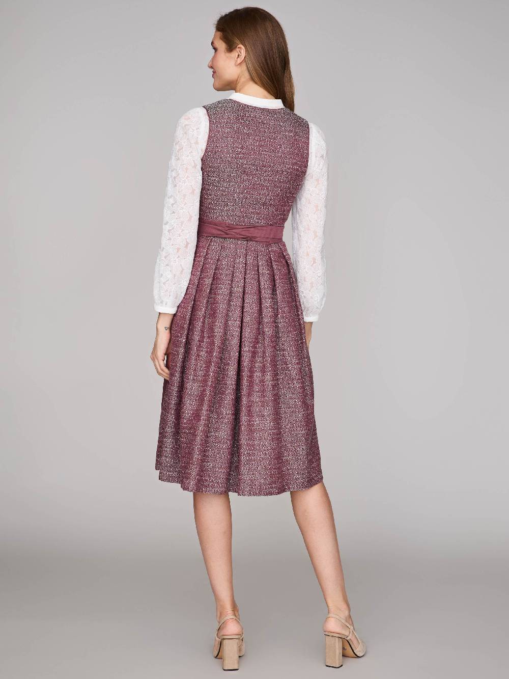 Limberry Rubinrotes Dirndl mit floralem Muster - ORLA POMEGRANATE Zeitbegrenzte Promotion