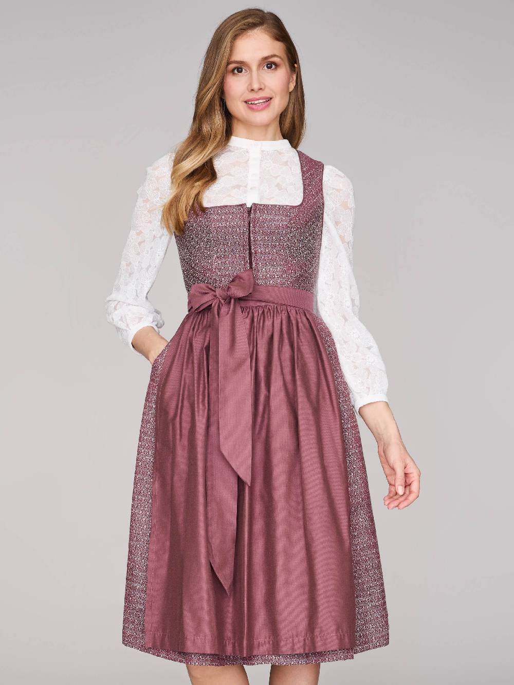 Limberry Rubinrotes Dirndl mit floralem Muster - ORLA POMEGRANATE Zeitbegrenzte Promotion