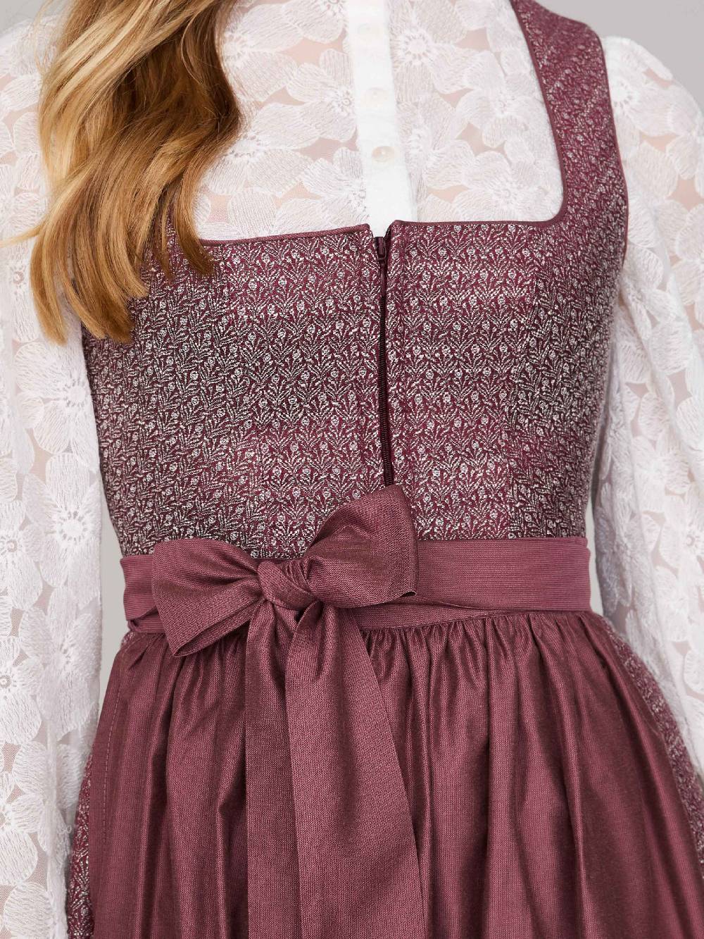 Limberry Rubinrotes Dirndl mit floralem Muster - ORLA POMEGRANATE Zeitbegrenzte Promotion