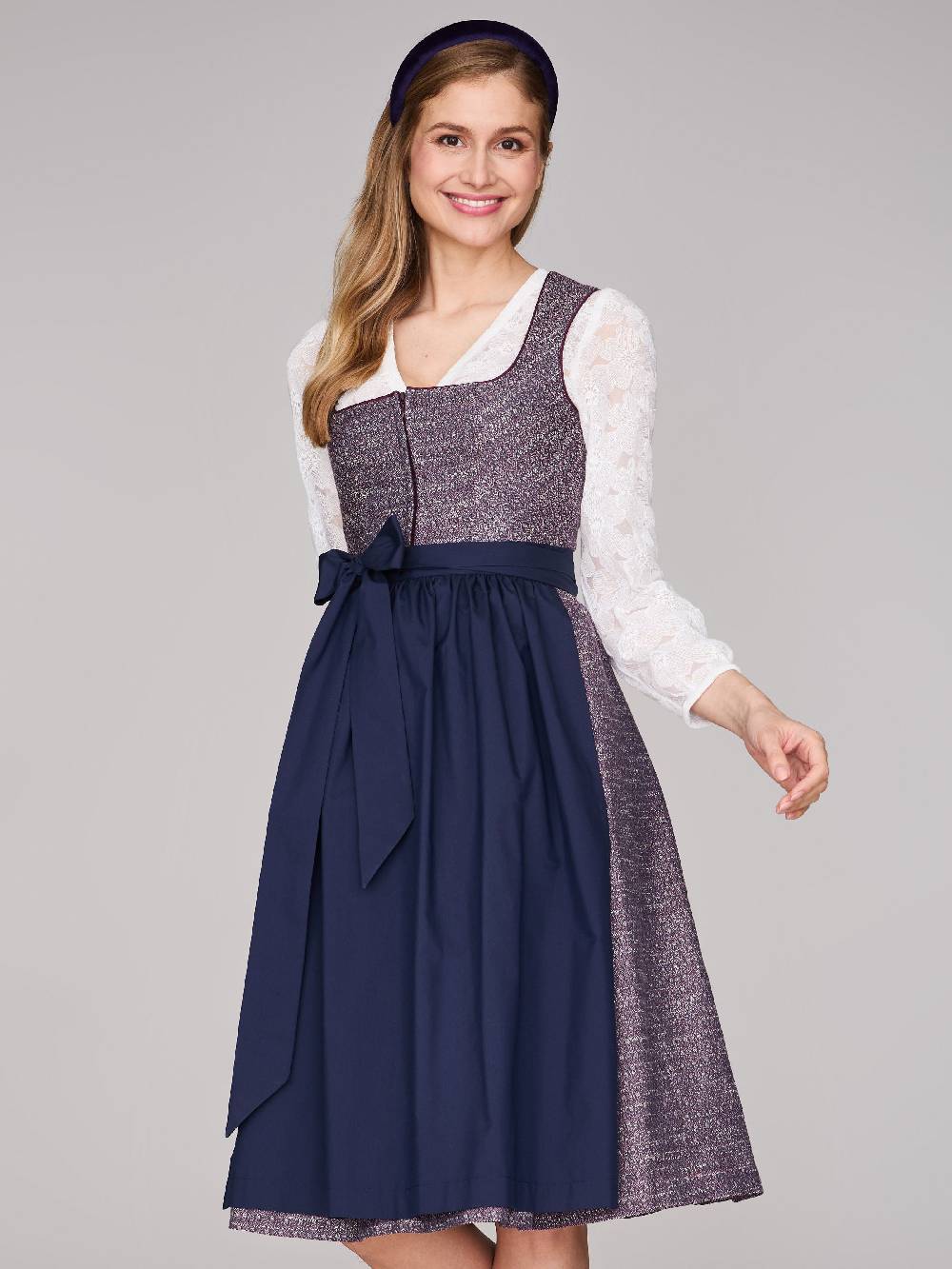 Limberry Beerenfarbenes Dirndl mit floralem Muster - ORLA BLACKBERRY CORDIAL Bis zu 50% Rabatt