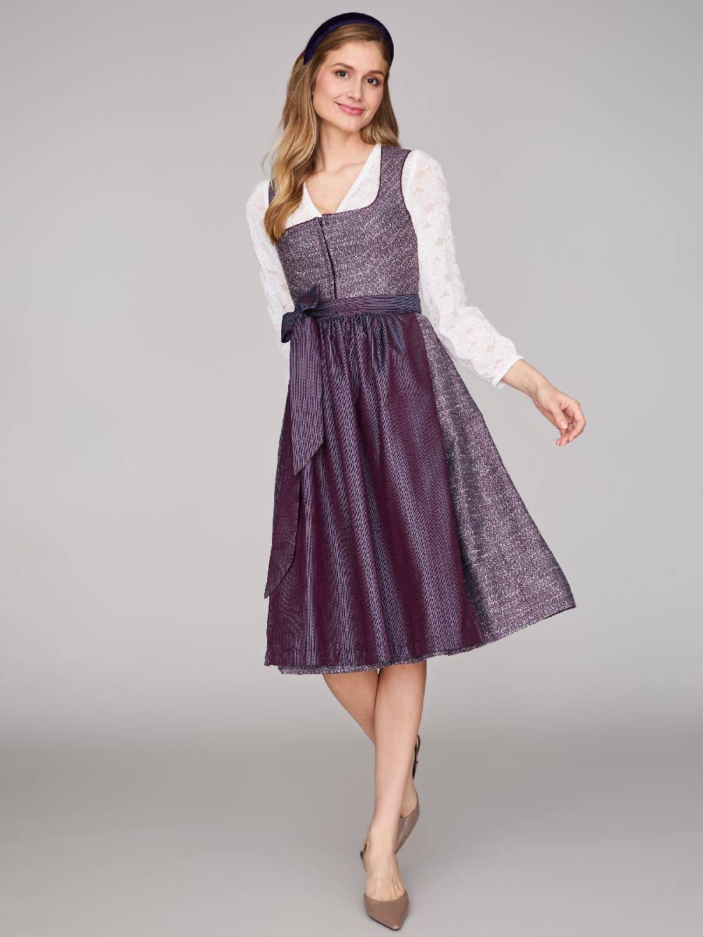 Limberry Beerenfarbenes Dirndl mit floralem Muster - ORLA BLACKBERRY CORDIAL Bis zu 50% Rabatt