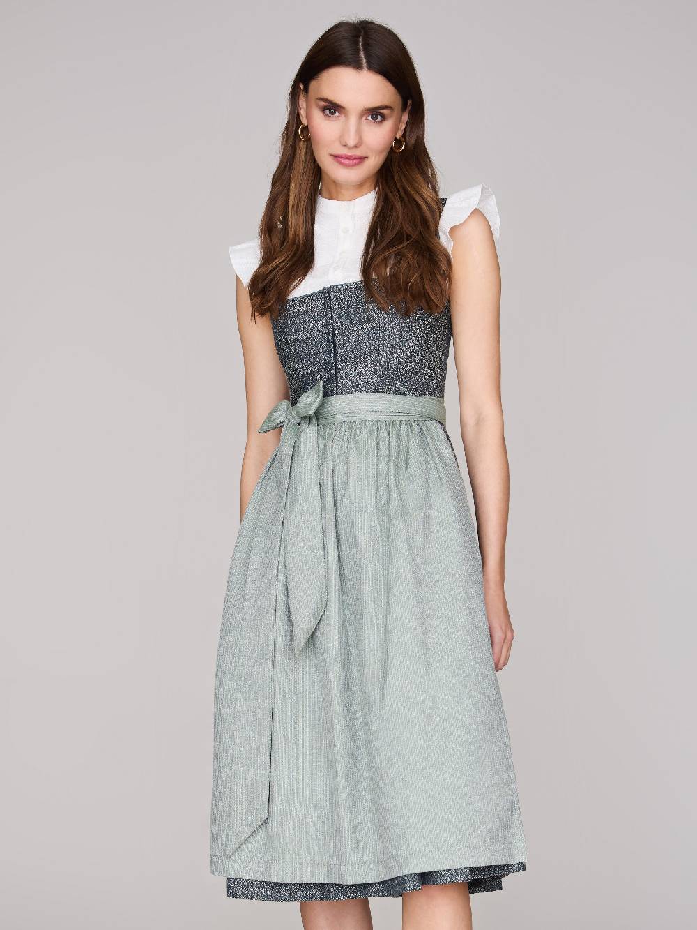 Limberry Dunkelblaues Dirndl mit floralem Muster - ORLA STORMY SKY Bis zu 60% Rabatt