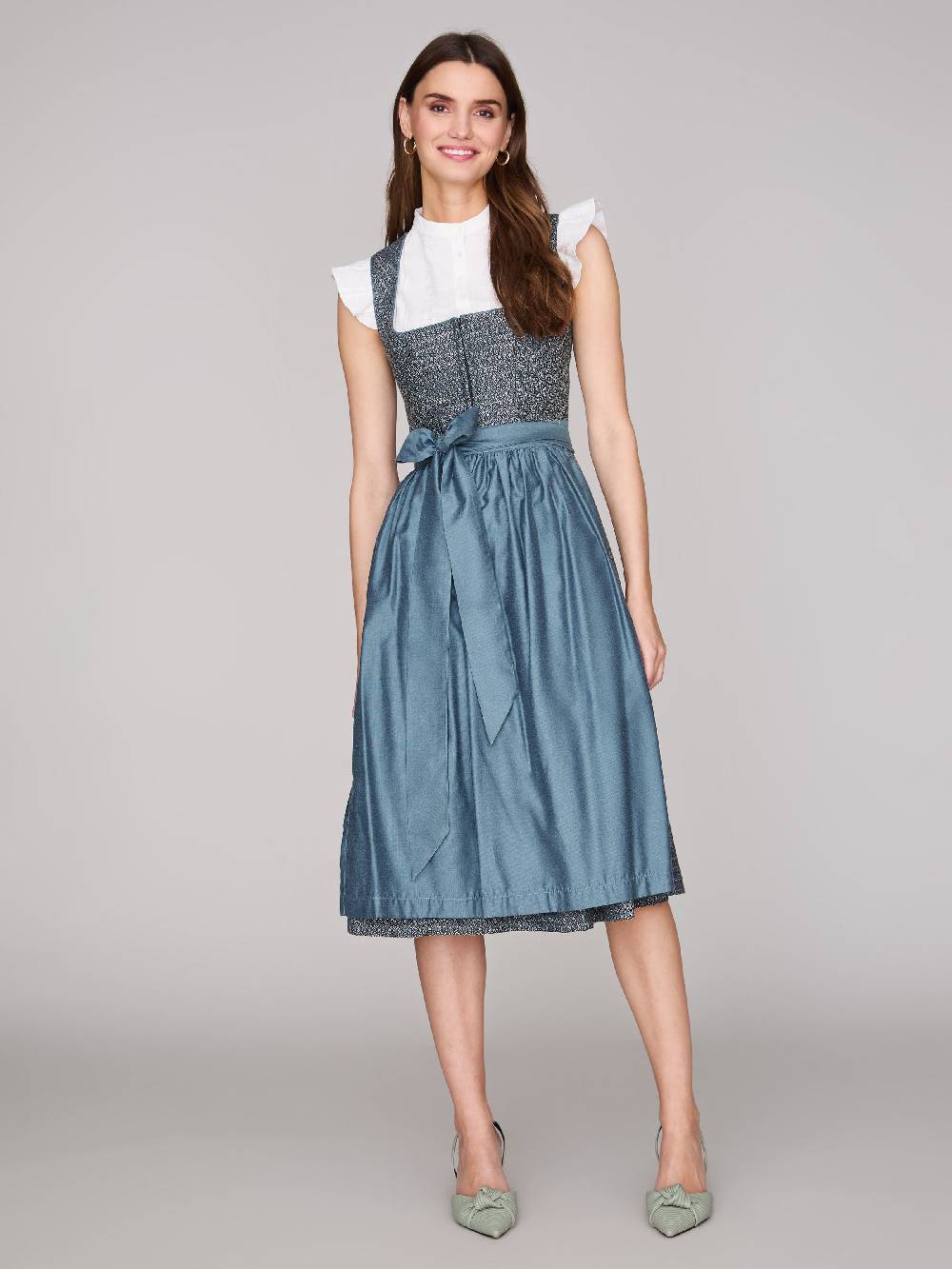 Limberry Dunkelblaues Dirndl mit floralem Muster - ORLA STORMY SKY Bis zu 60% Rabatt