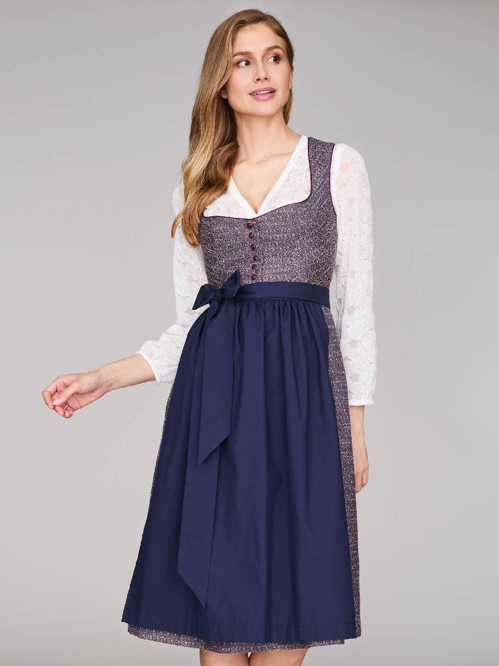 Limberry Beerenfarbenes Dirndl mit Knöpfen - JOSIE BLACKBERRY CORDIAL Nur für heute