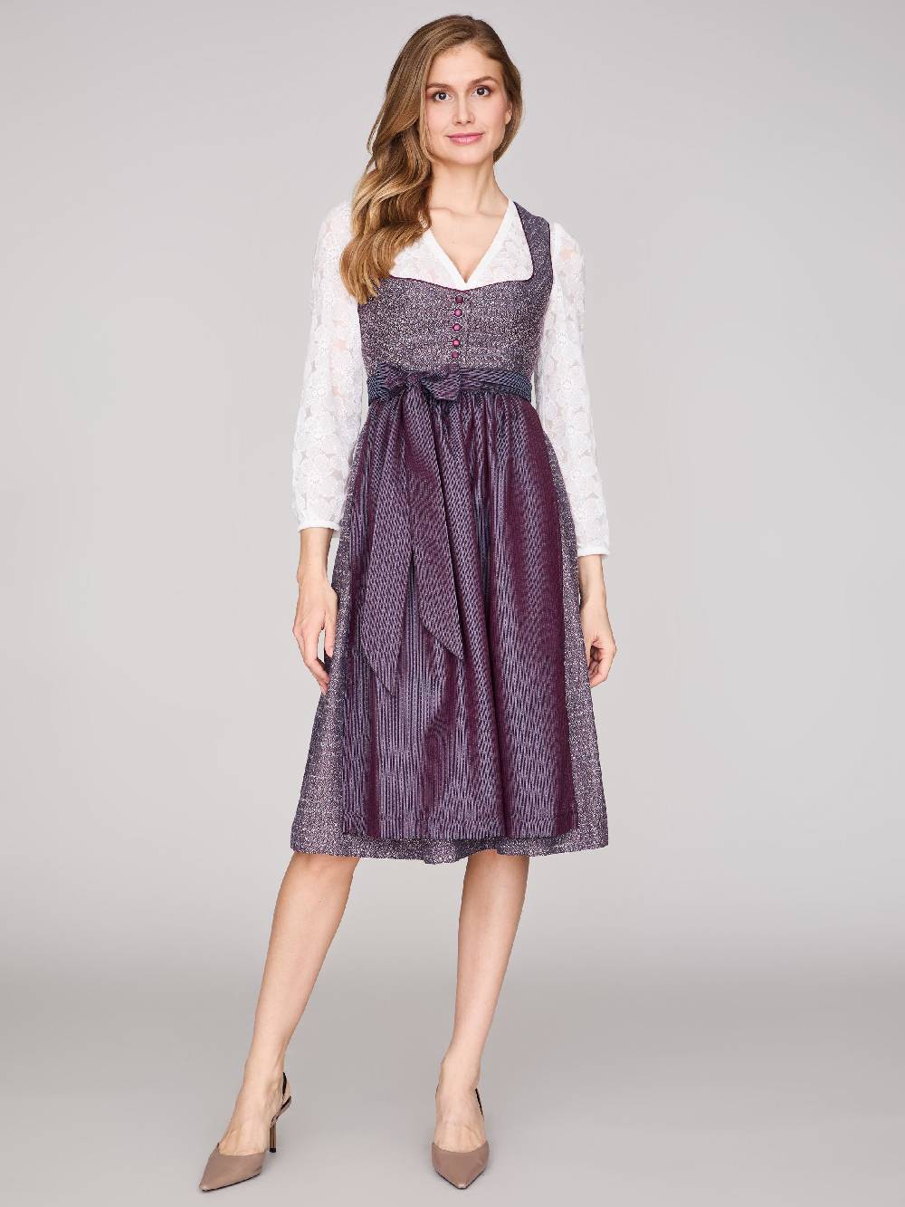 Limberry Beerenfarbenes Dirndl mit Knöpfen - JOSIE BLACKBERRY CORDIAL Nur für heute