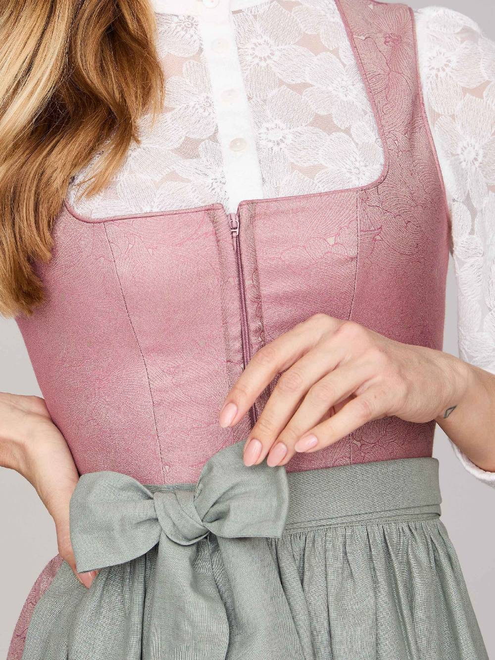 Limberry Rosa-farbenes Dirndl mit floralem Muster - CECILY ASH ROSE Vierteljährliche Förderung