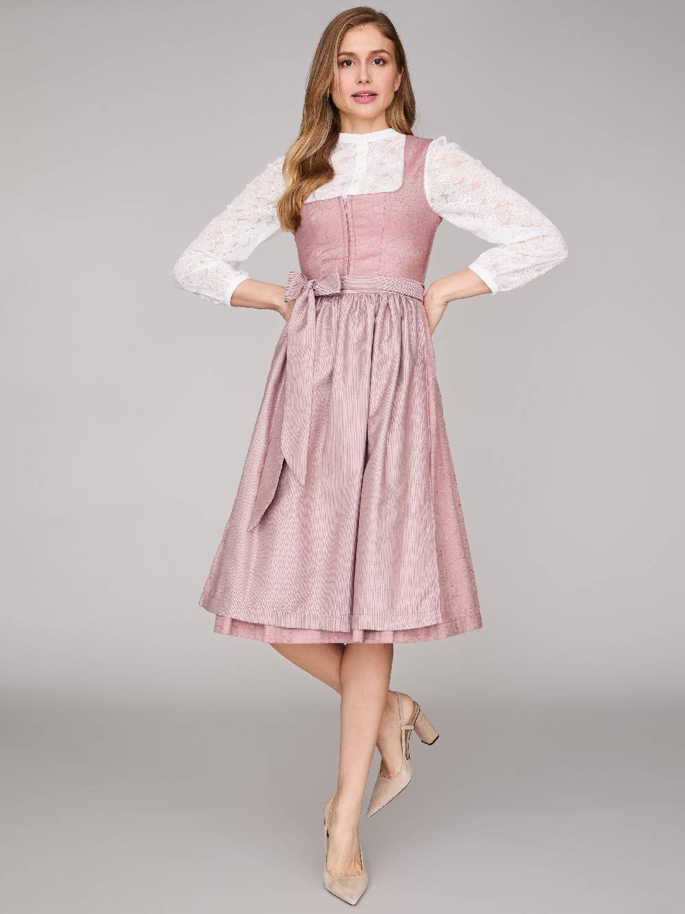 Limberry Rosa-farbenes Dirndl mit floralem Muster - CECILY ASH ROSE Vierteljährliche Förderung