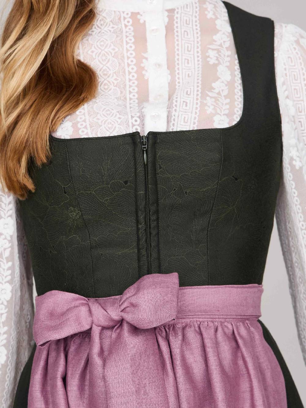 Limberry Dunkelgrünes Dirndl mit floralem Muster - CECILY PINE FLOWER Bis zu 55% Rabatt