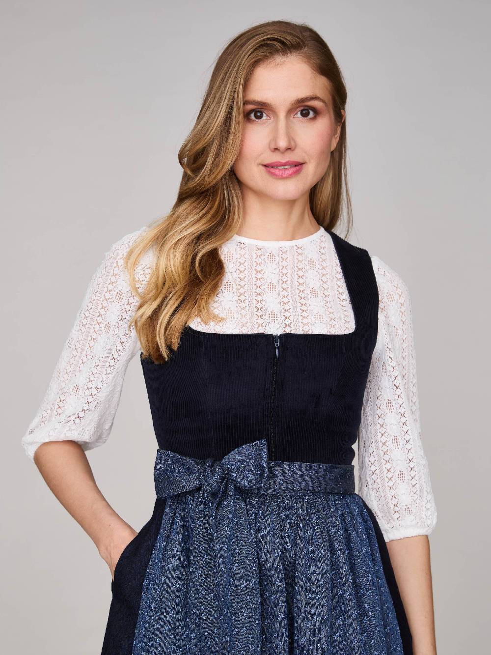 Limberry Dunkelblaues Dirndl mit Cord-Mieder - TIA NIGHT SKY Riesige Rabatte