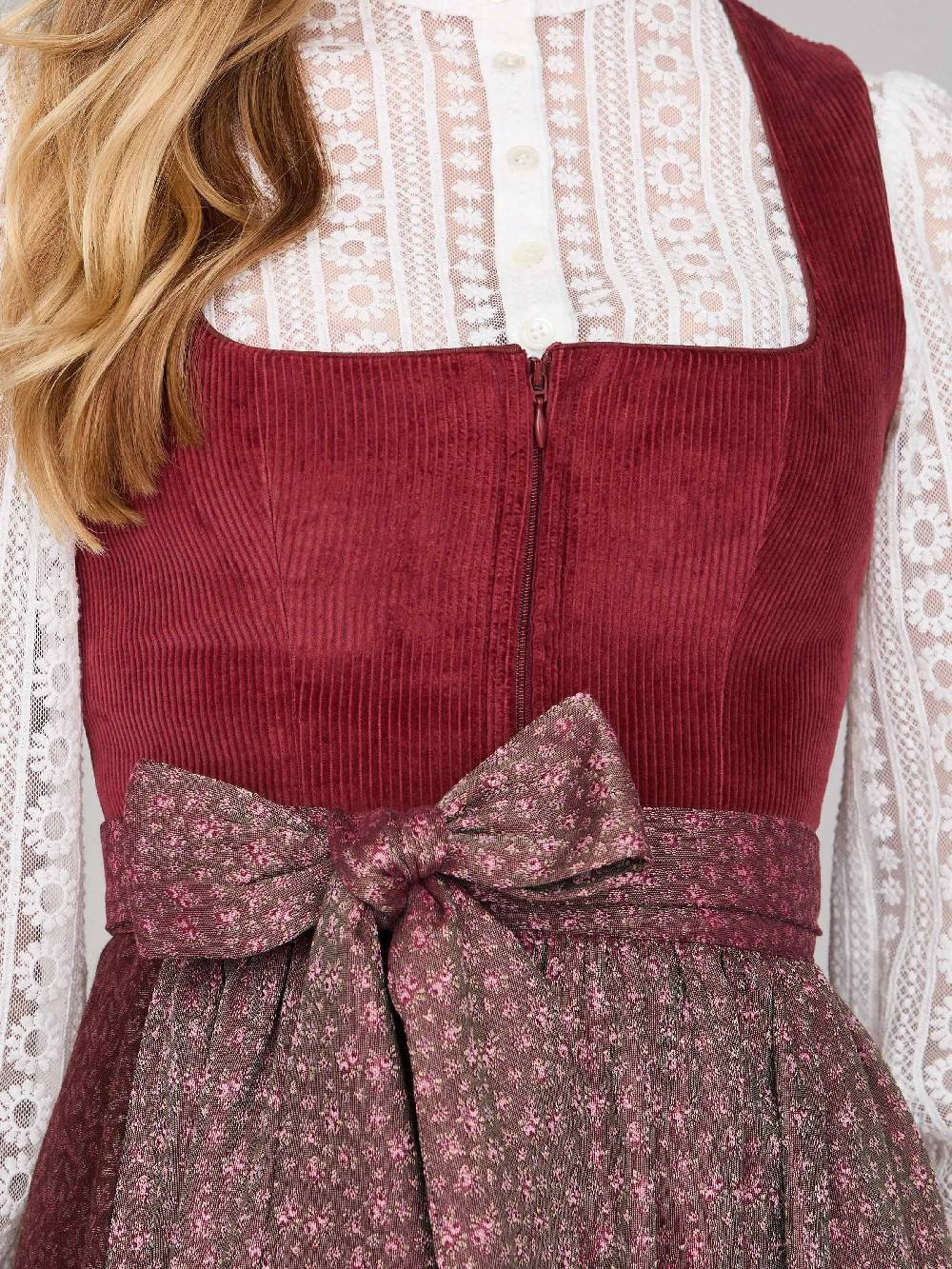 Limberry Ziegelrotes Dirndl mit Cord-Mieder - TIA BRICK RED 50% Rabatt mit kostenlosem Versand