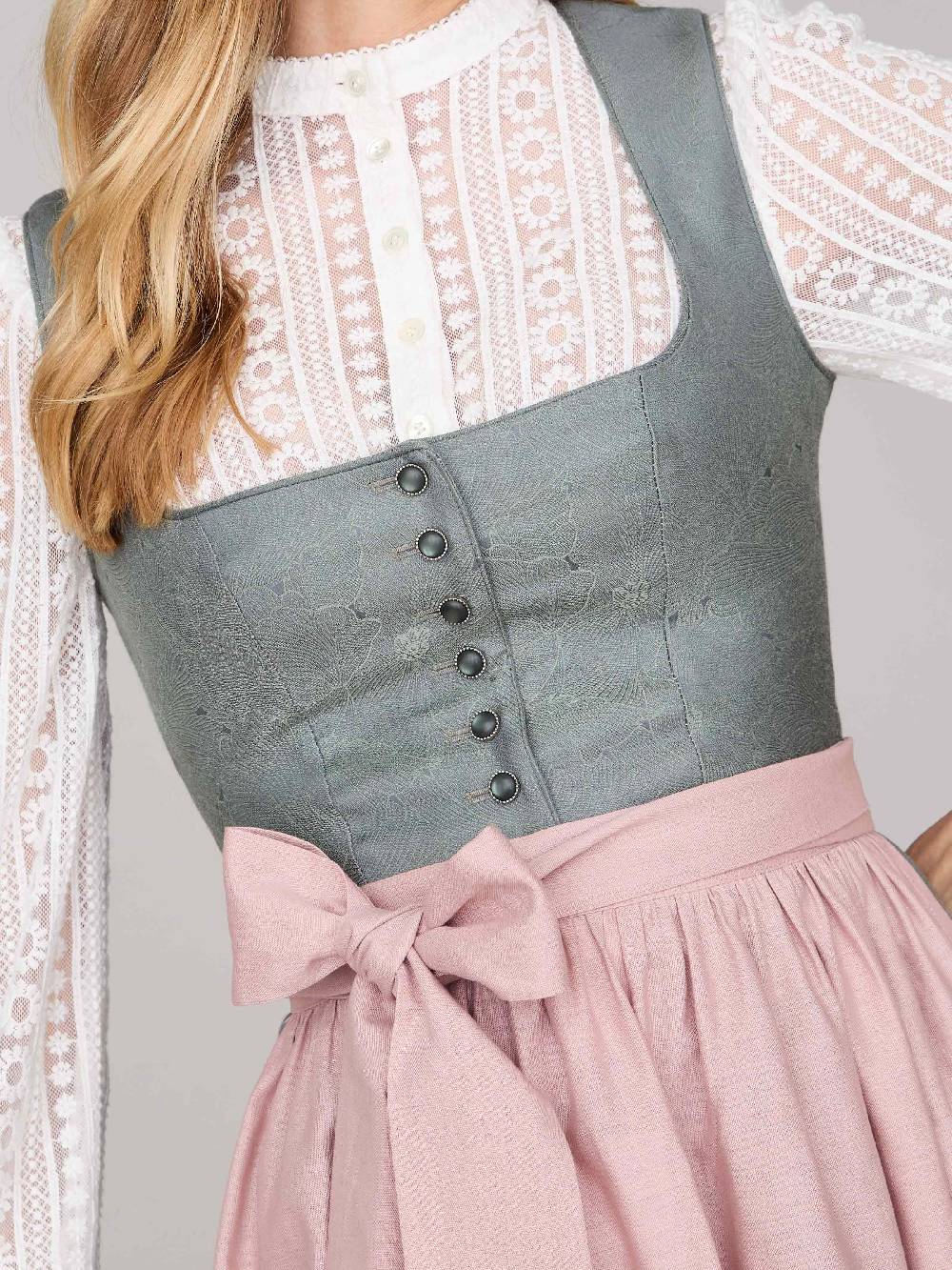 Limberry Salbeigrünes Dirndl mit Knöpfen - FELICITY AGAVE GREEN Im Verkauf
