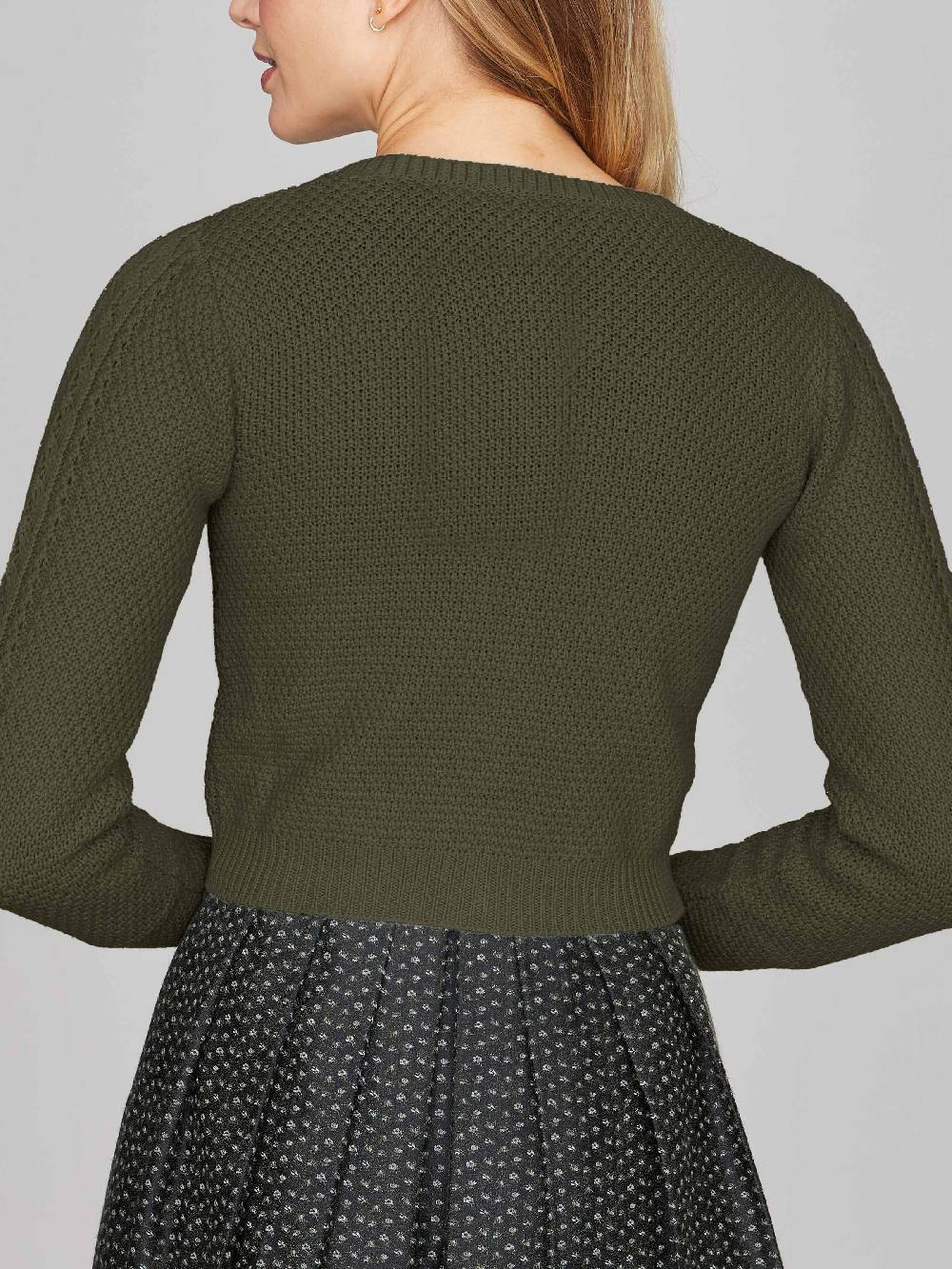 Limberry Olivgrüne Strickjacke - EVI 50% Rabatt für begrenzte Zeit
