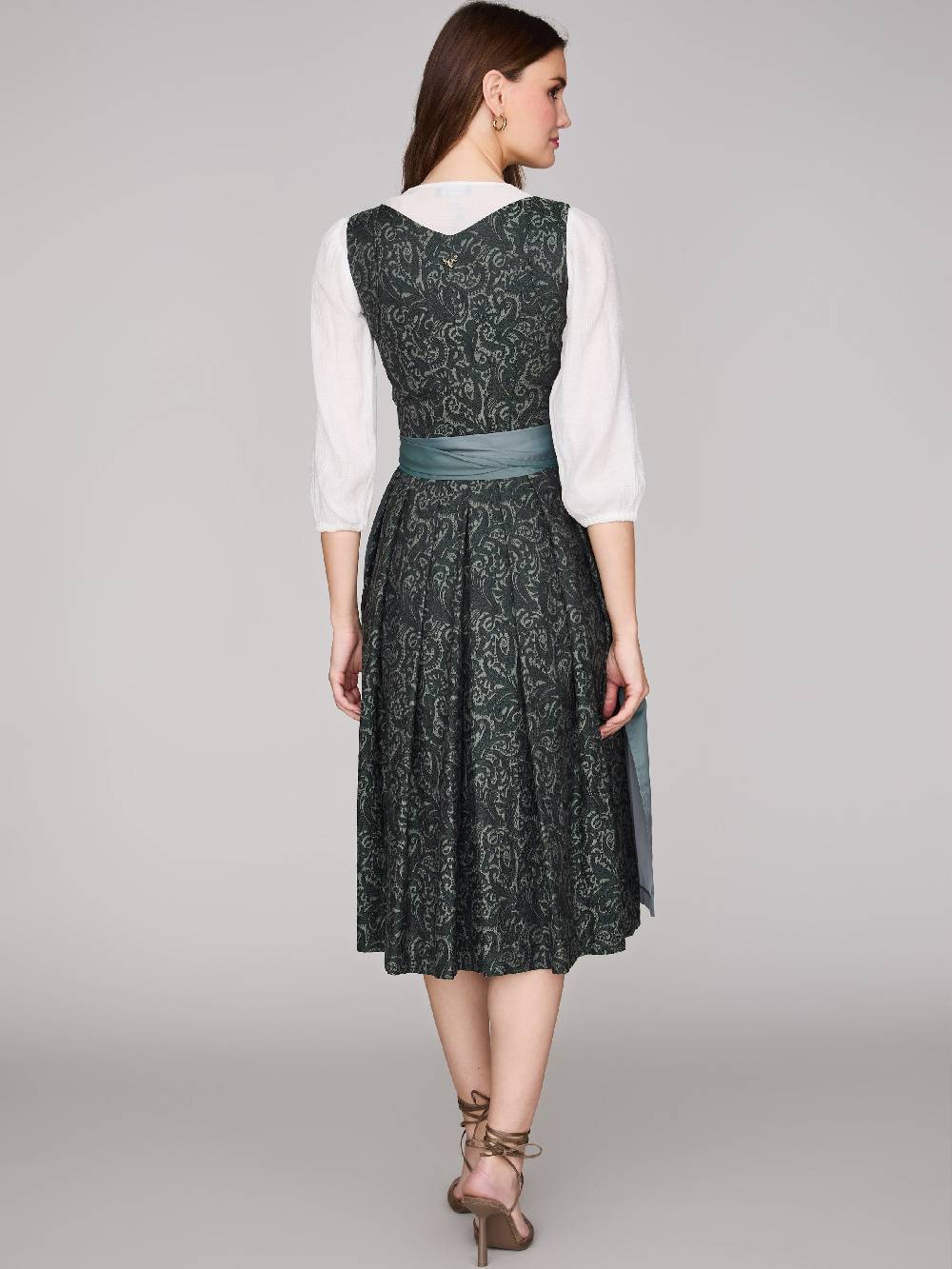Limberry Gemustertes dunkelgrünes Dirndl - HEDI VINTAGE GARDEN Auslauf