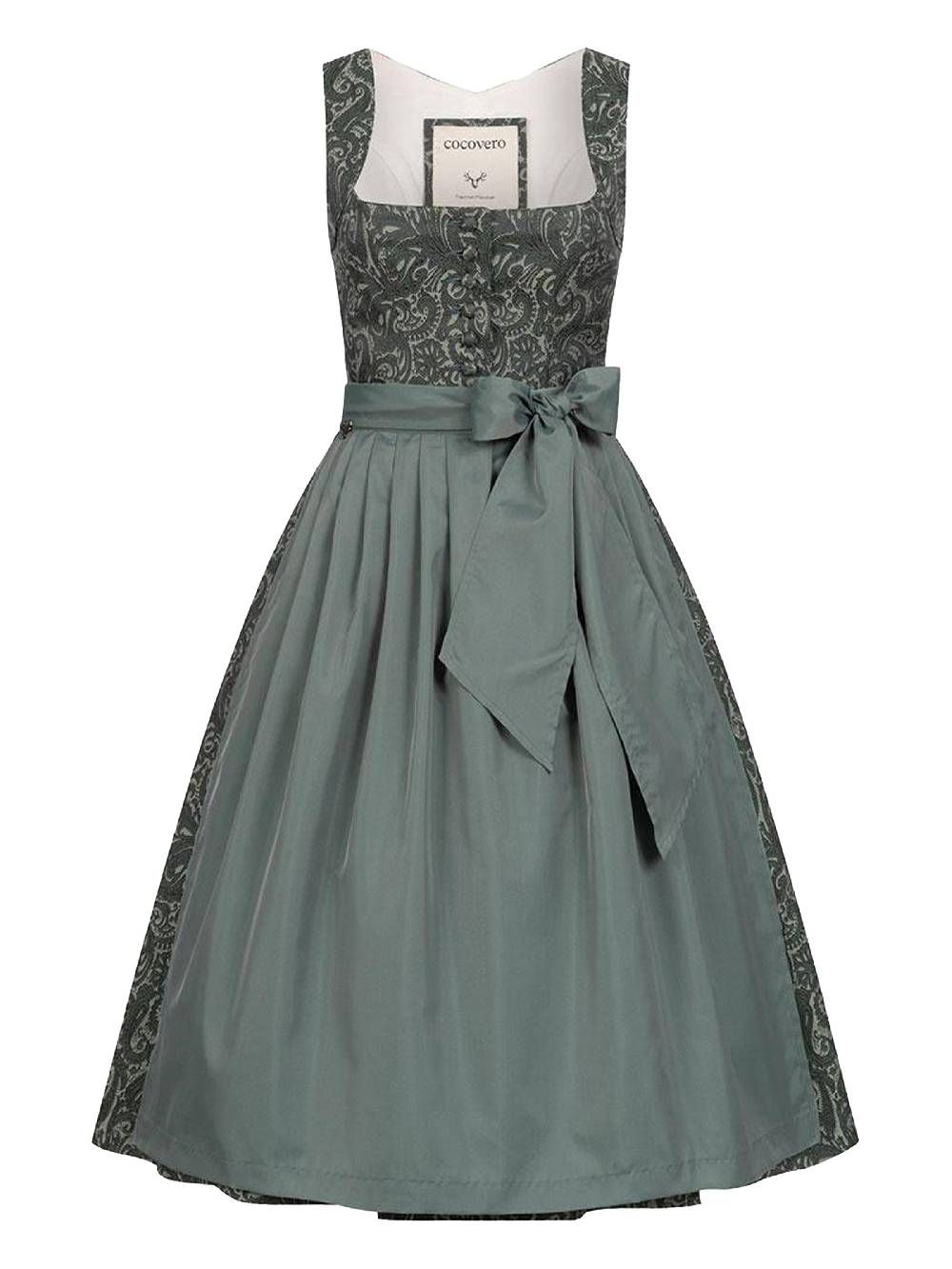 Limberry Gemustertes dunkelgrünes Dirndl - HEDI VINTAGE GARDEN Auslauf