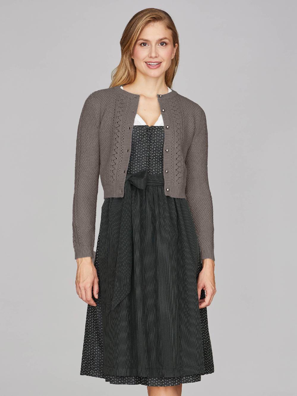 Limberry Grau-Braun melierte Strickjacke - EVI Verkauf