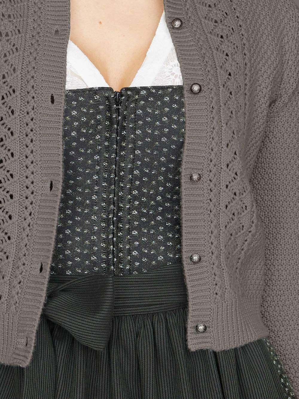 Limberry Grau-Braun melierte Strickjacke - EVI Verkauf
