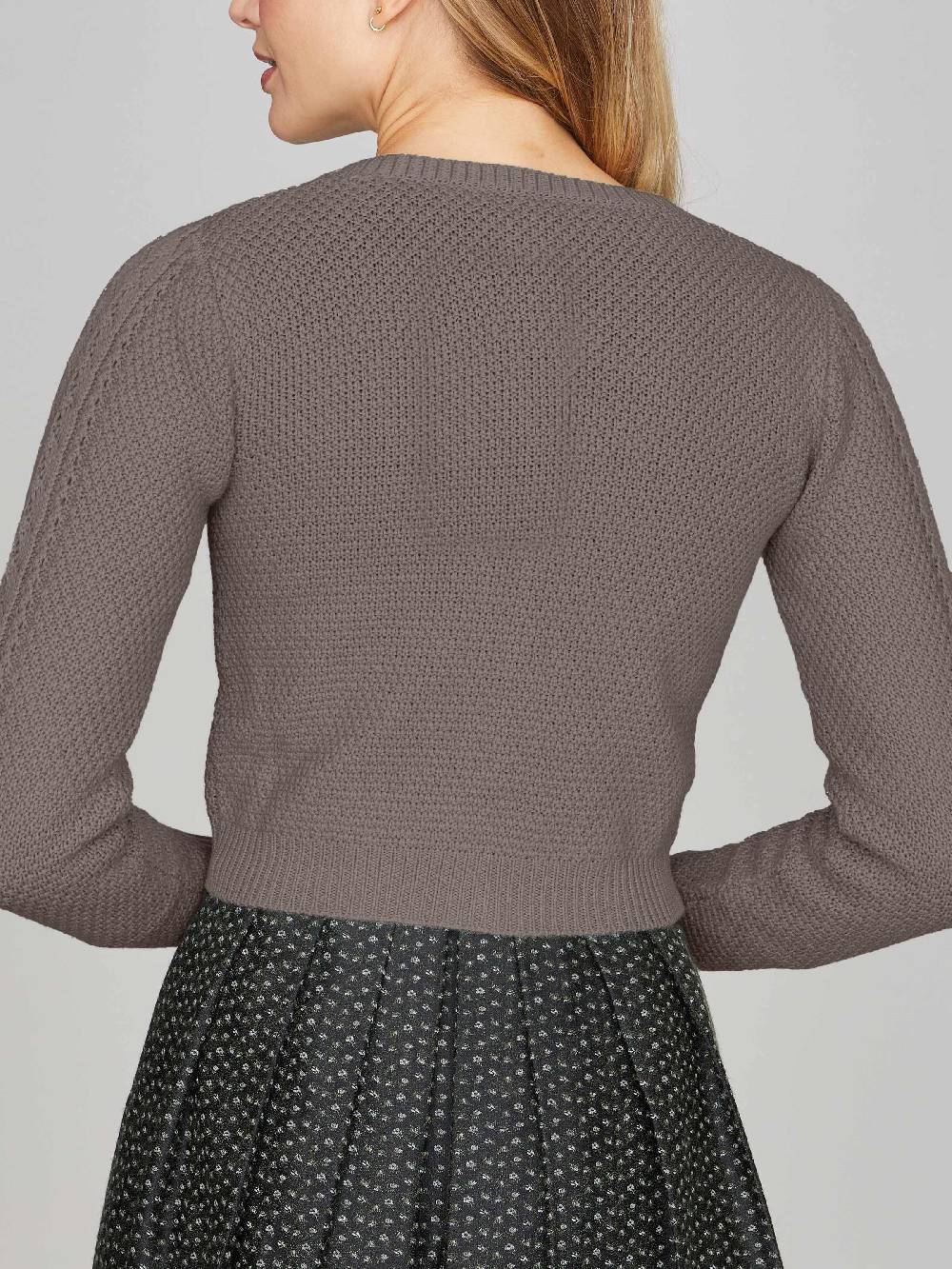 Limberry Grau-Braun melierte Strickjacke - EVI Verkauf