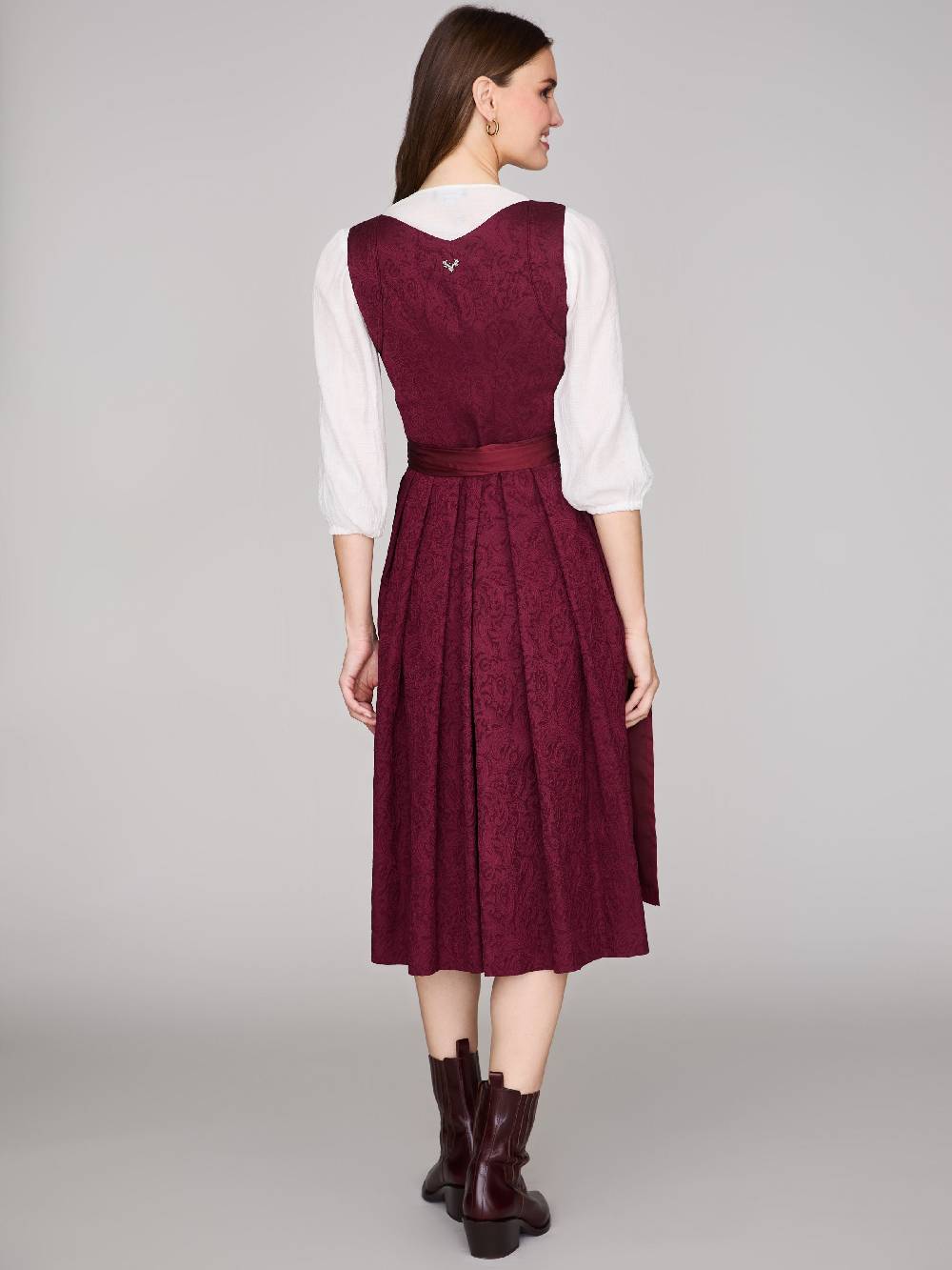 Limberry Gemustertes weinrotes Dirndl - HEDI VINTAGE WINE Angebote