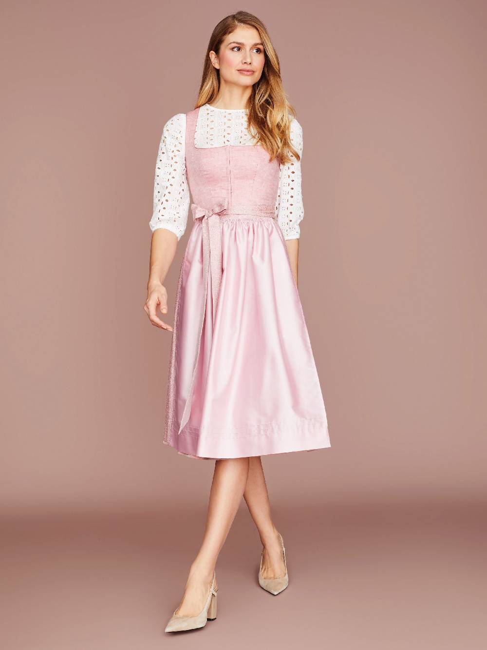 Limberry Pinkes Dirndl mit Leinen-Mieder - ANNA PINK Schlussverkauf