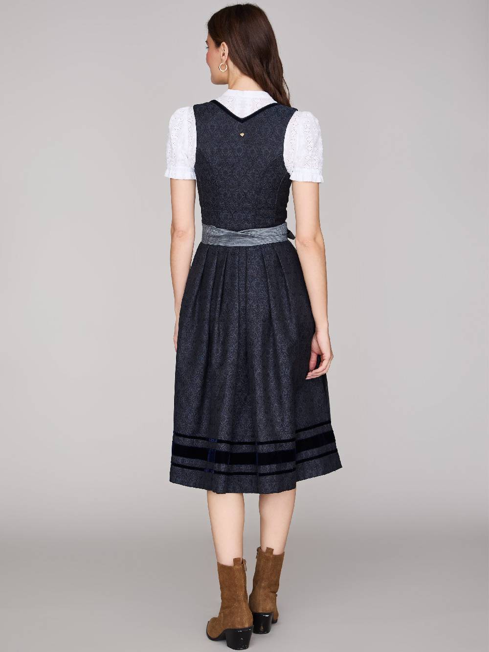 Limberry Dunkelblaues Dirndl mit Ornament-Muster - FRANZI Günstiger Verkauf