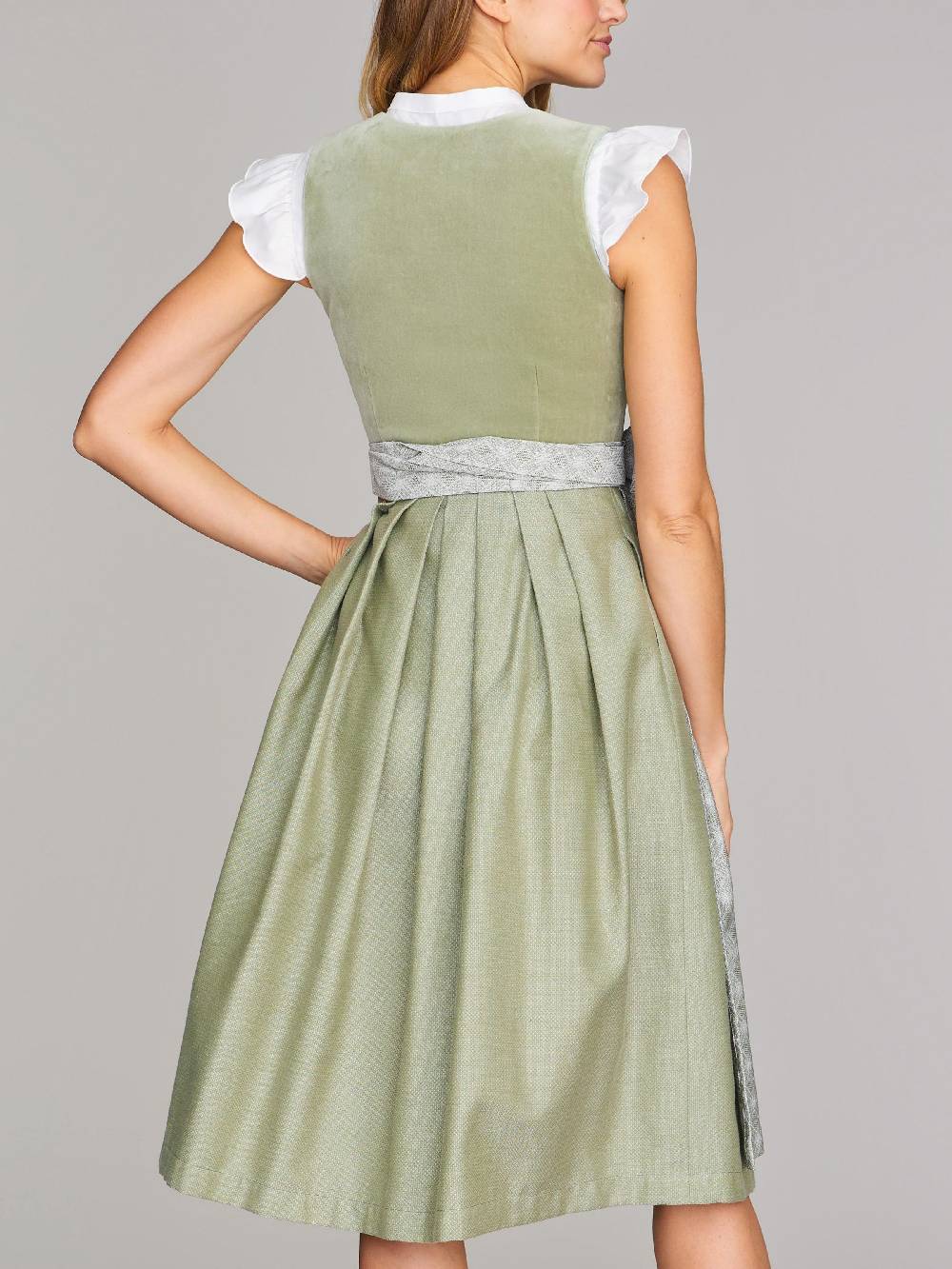 Limberry Salbeigrünes Dirndl mit Samt-Mieder - ROMEE DESERT SAGE Kostenloser Versand