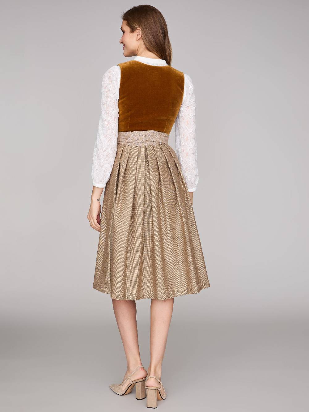 Limberry Karamell-farbenes Dirndl mit Samt-Mieder - ROMEE GOLDEN BROWN Limitierter Zeitrabatt