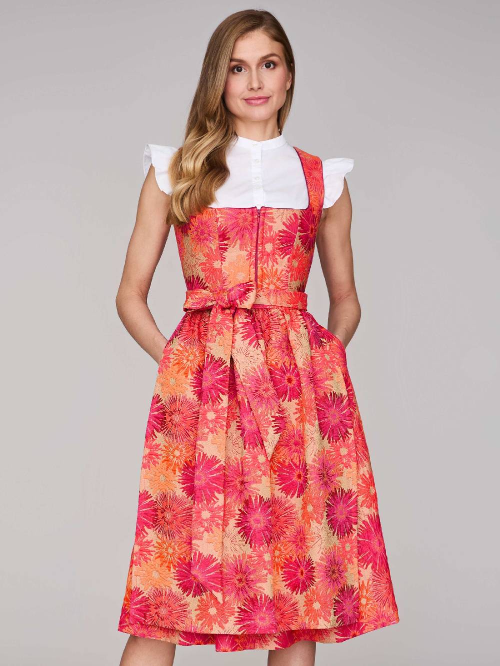 Limberry Pinkes Dirndl mit Blumenmuster - DAHLIA GERANIUM Sonderangebot