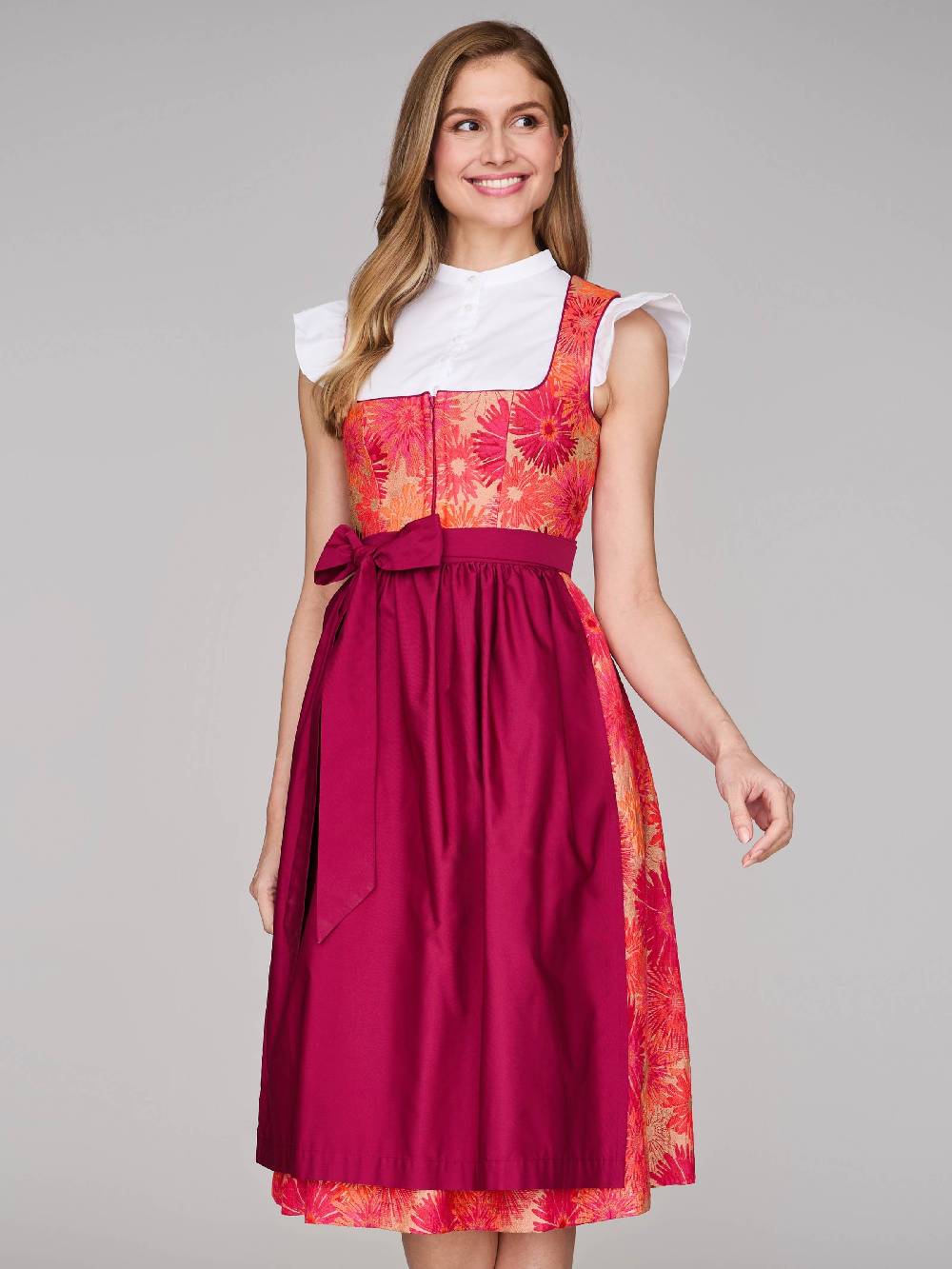 Limberry Pinkes Dirndl mit Blumenmuster - DAHLIA GERANIUM Sonderangebot