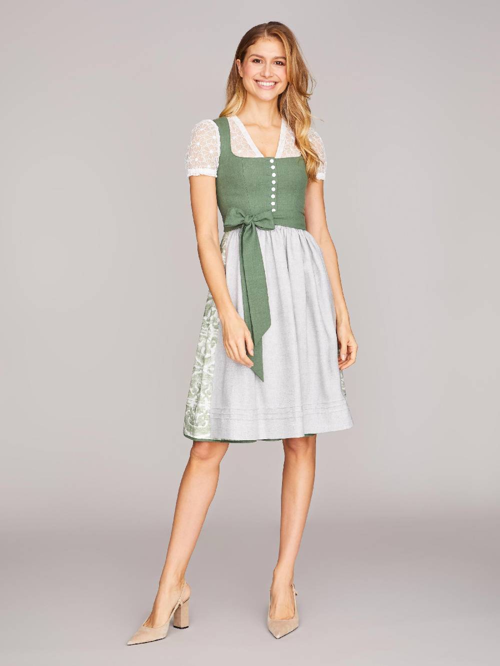 Limberry Grünes Dirndl mit Knöpfen - CAROLINE Großer Ausverkauf