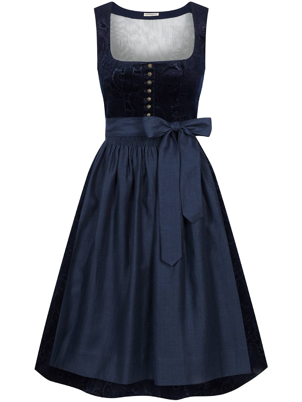 Limberry Nachtblaues Dirndl aus gemustertem Samt - MONIKA NACHTBLAU Osterangebot