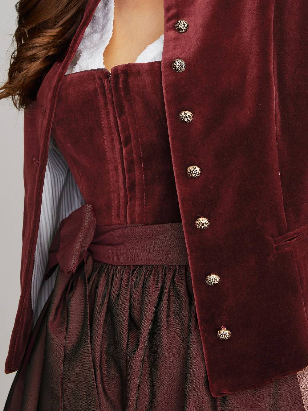 Limberry Burgunderroter Trachtenjanker aus Samt - PHILIPPA BURGUNDY Lagerräumung