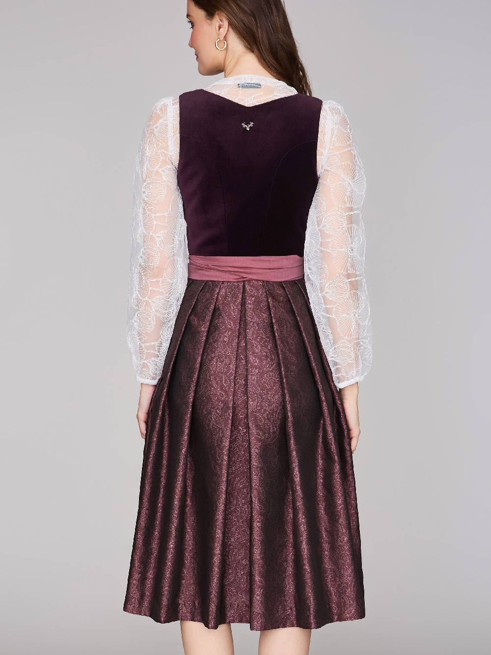 Limberry Mauvefarbenes Dirndl mit Samt-Mieder - JANNI DARK MAUVE Neueste Mode