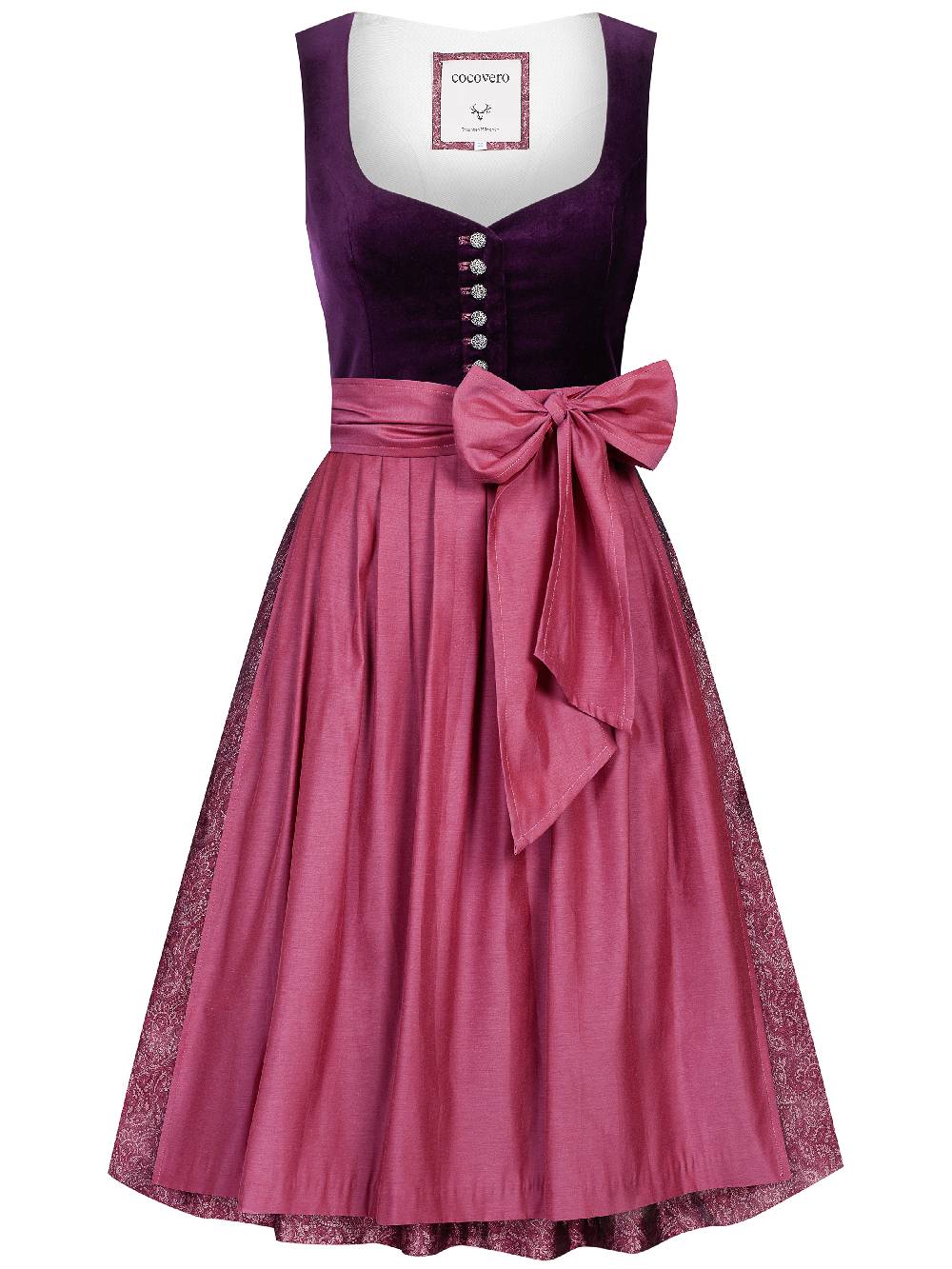 Limberry Mauvefarbenes Dirndl mit Samt-Mieder - JANNI DARK MAUVE Neueste Mode