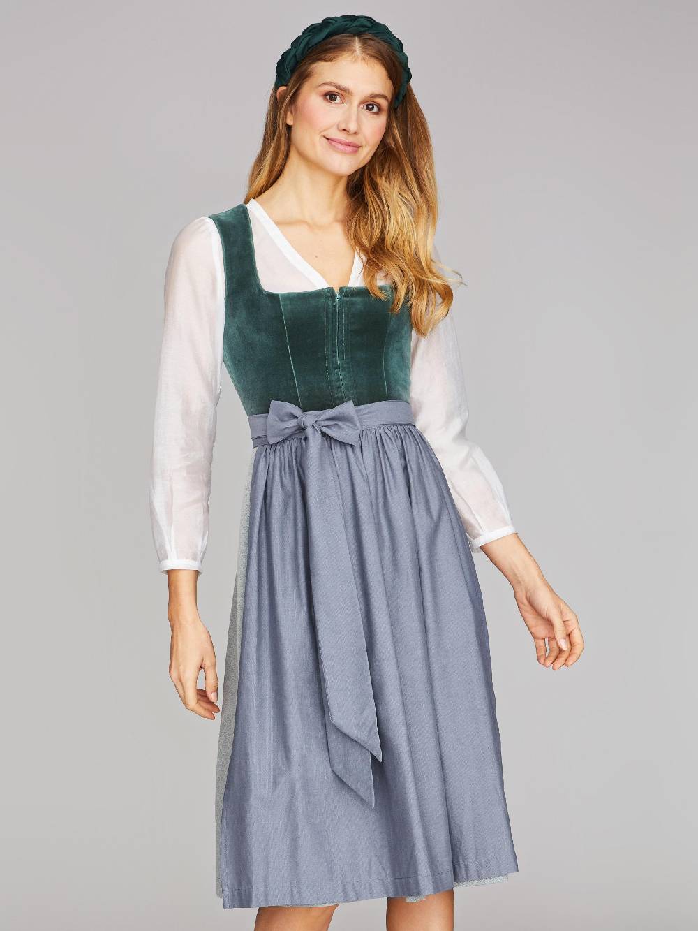 Limberry Dirndl mit Samt-Mieder in Eucalyptus - DELILAH EUCALYPTUS Super Sparpreis