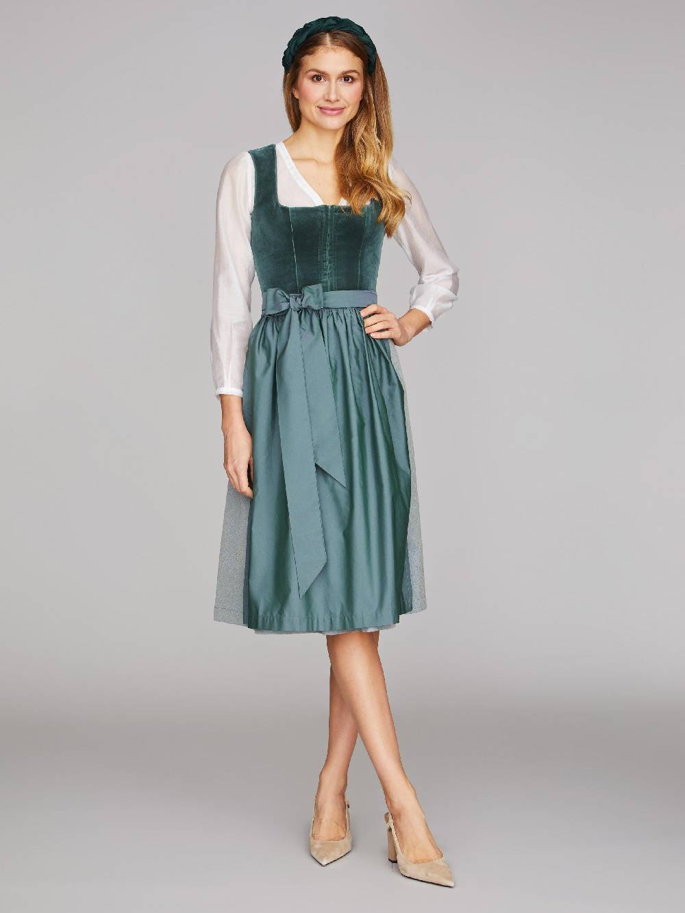 Limberry Dirndl mit Samt-Mieder in Eucalyptus - DELILAH EUCALYPTUS Super Sparpreis