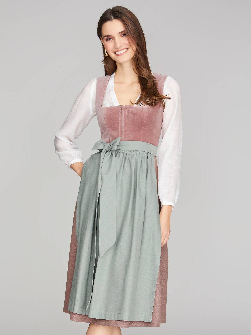 Limberry Rosa-farbenes Dirndl mit Samt-Mieder - DELILAH DUSTY ROSE Wochenangebot