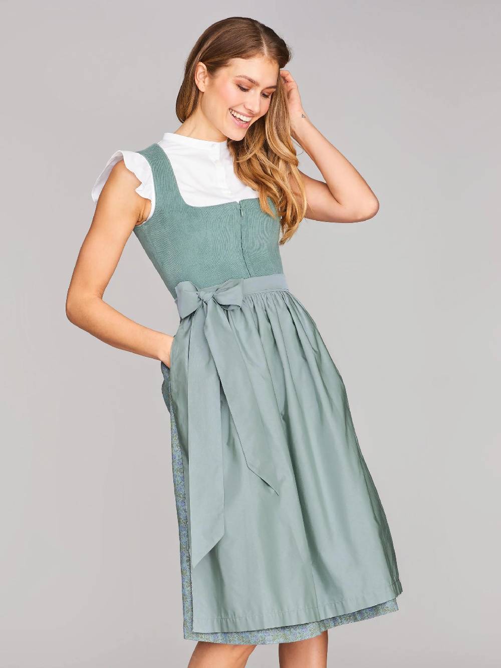 Limberry Pistaziengrünes Dirndl mit Cord-Mieder - CAMILLE PISTACHIO Bis zu 65% Rabatt
