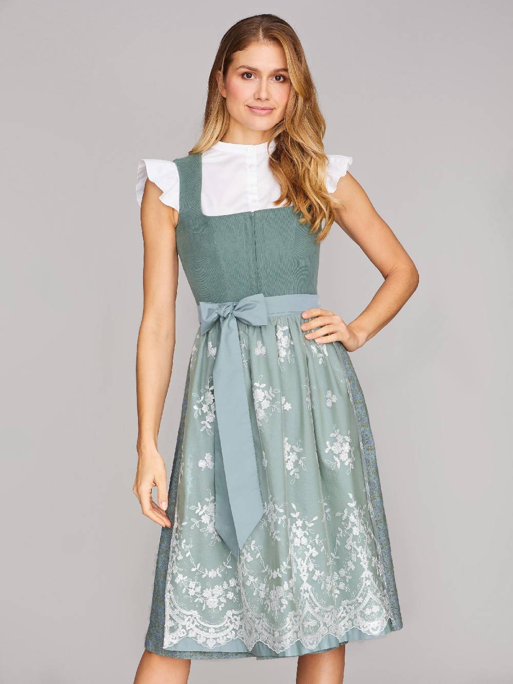 Limberry Pistaziengrünes Dirndl mit Cord-Mieder - CAMILLE PISTACHIO Bis zu 65% Rabatt