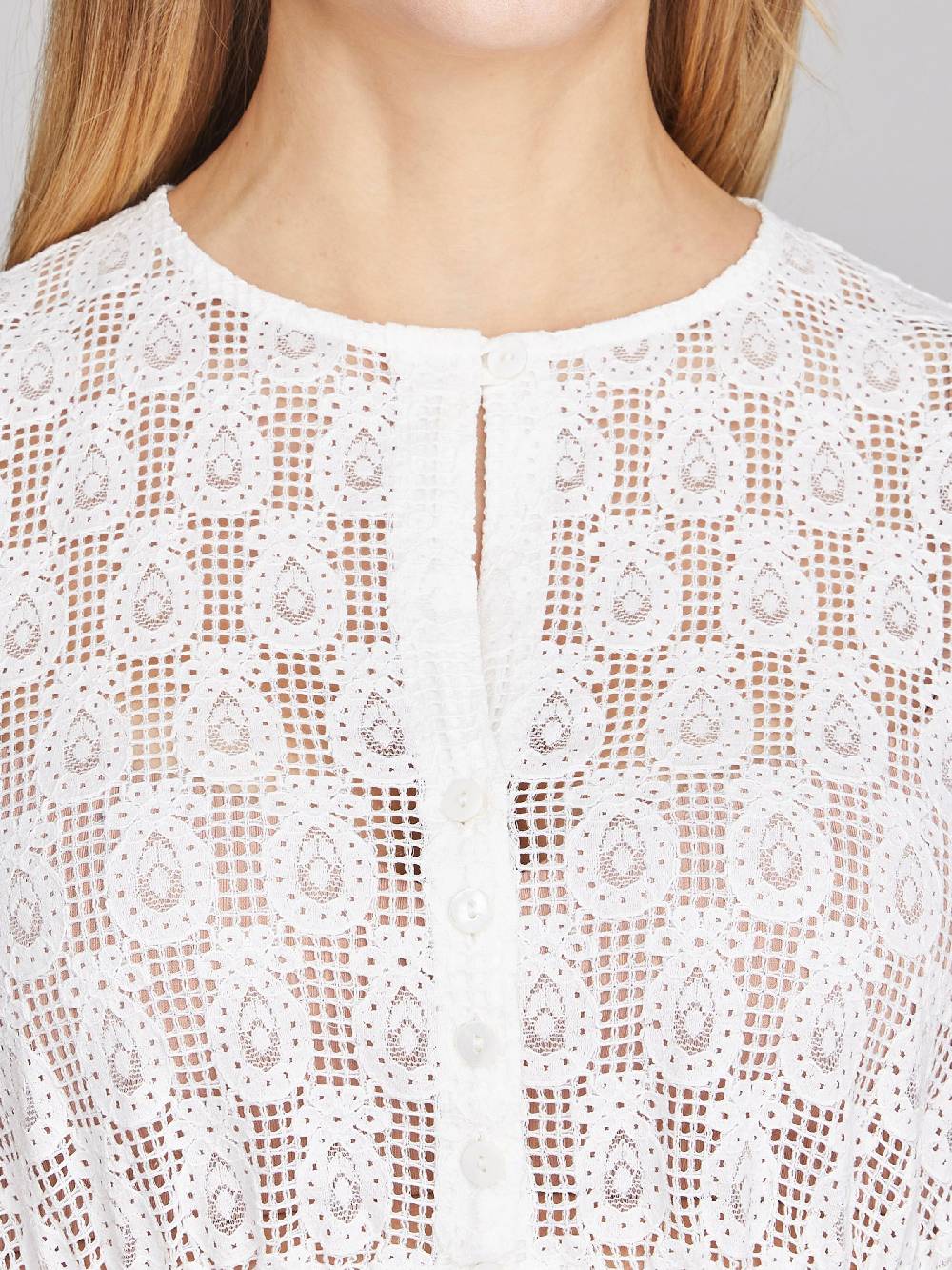 Limberry Weiße Dirndlbluse mit kurzen Puffärmeln - FIORE Bis zu 55% Rabatt