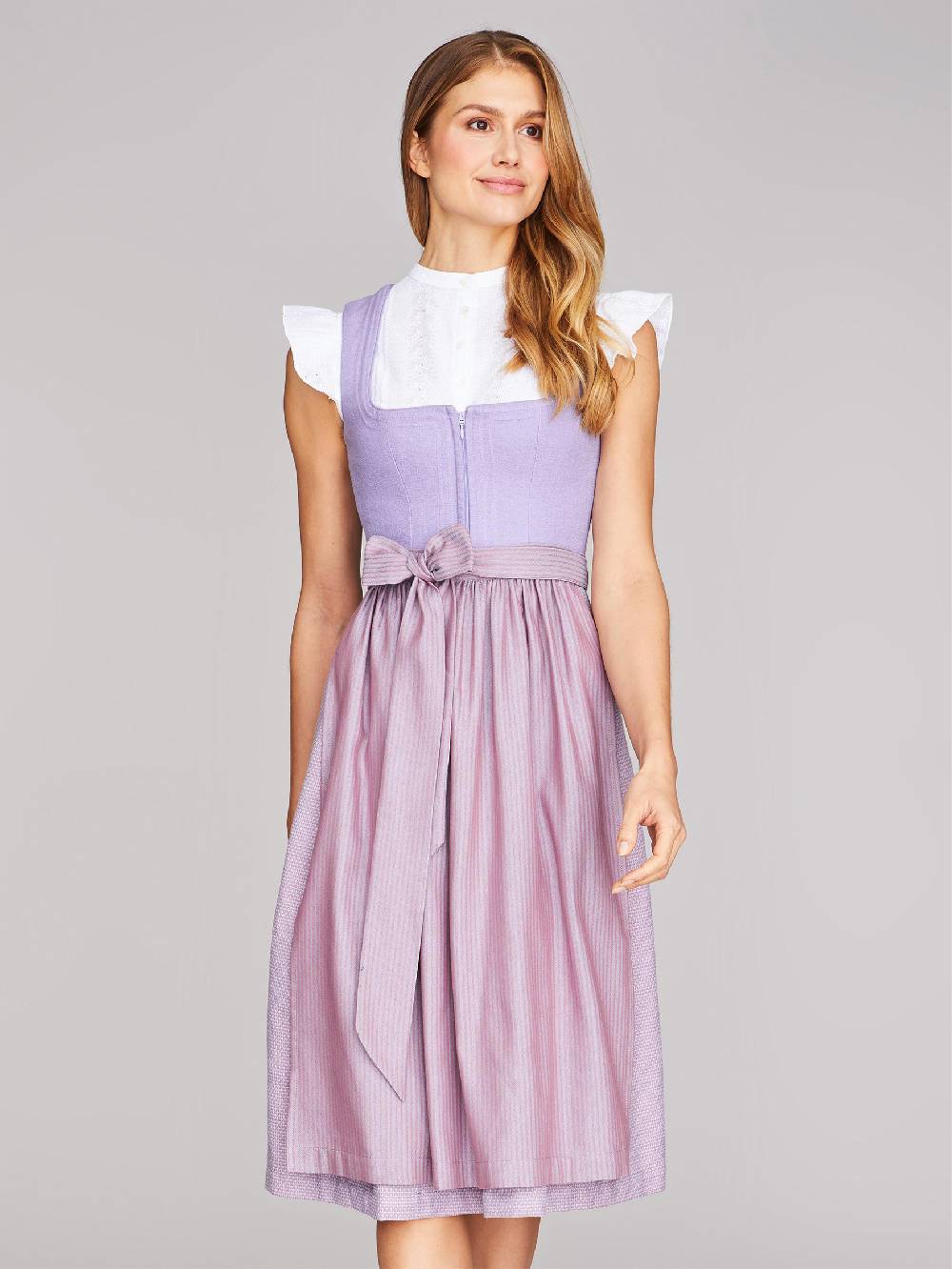 Limberry Lavendel-farbenes Dirndl mit Schnursteppung - CLAIRE LAVENDER Kostenloser Versand international