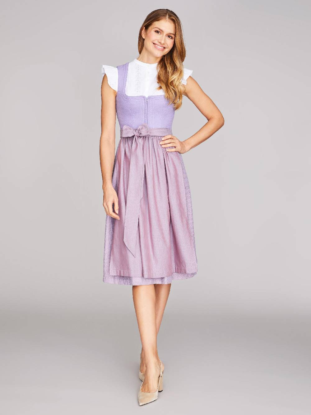 Limberry Lavendel-farbenes Dirndl mit Schnursteppung - CLAIRE LAVENDER Kostenloser Versand international