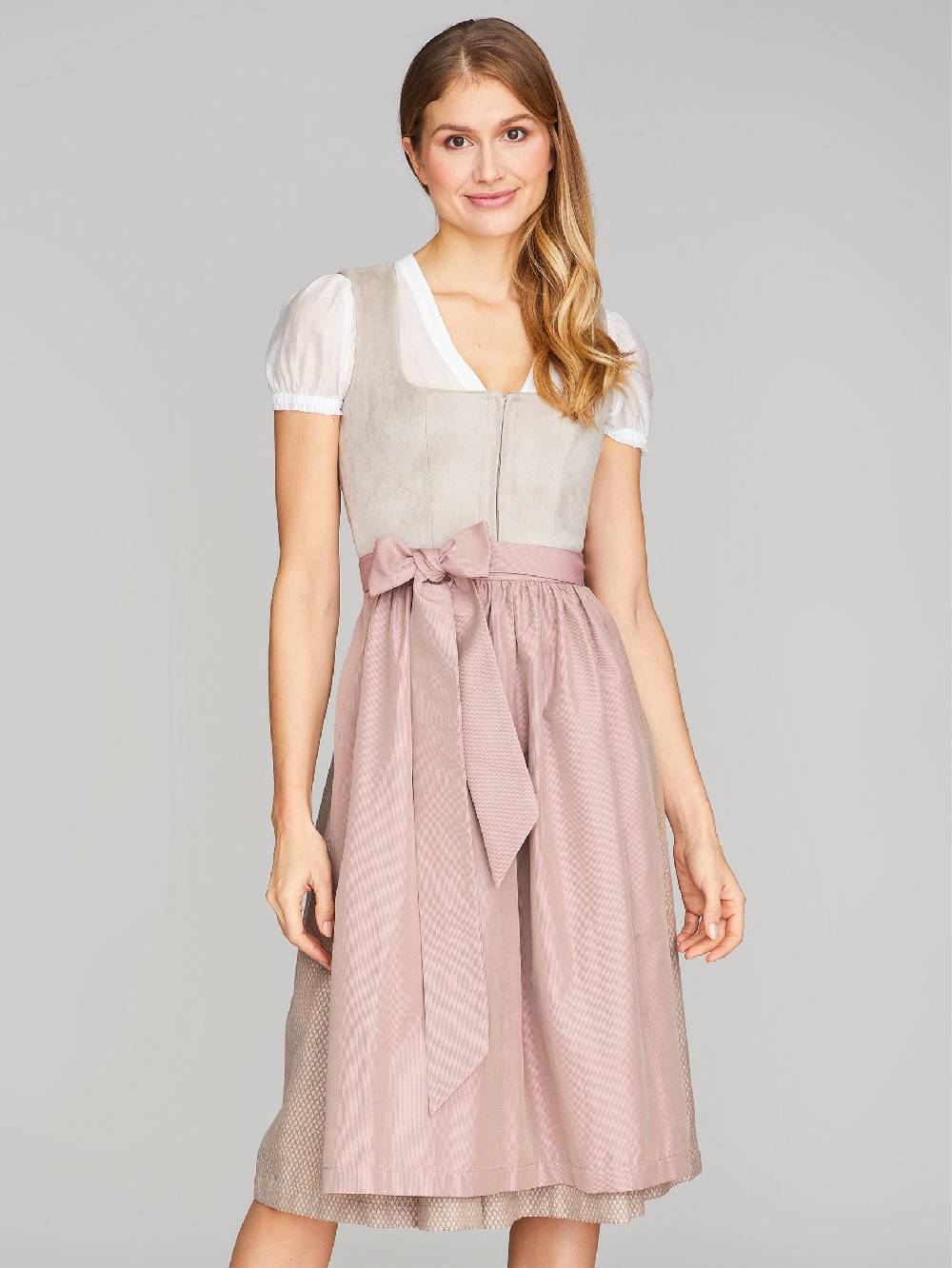 Limberry Beiges Dirndl mit Velours-Mieder - JULIE TAN Begrenzt auf 3 Tage