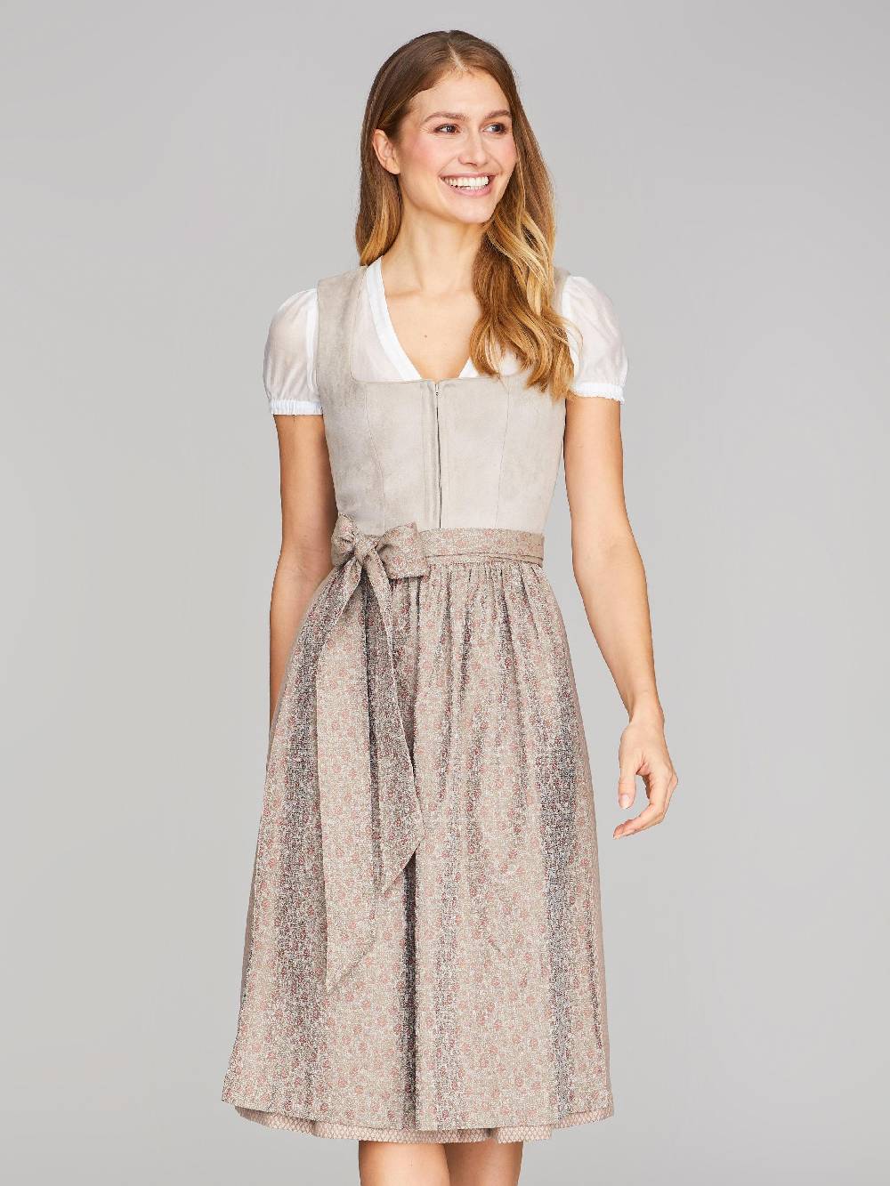 Limberry Beiges Dirndl mit Velours-Mieder - JULIE TAN Begrenzt auf 3 Tage