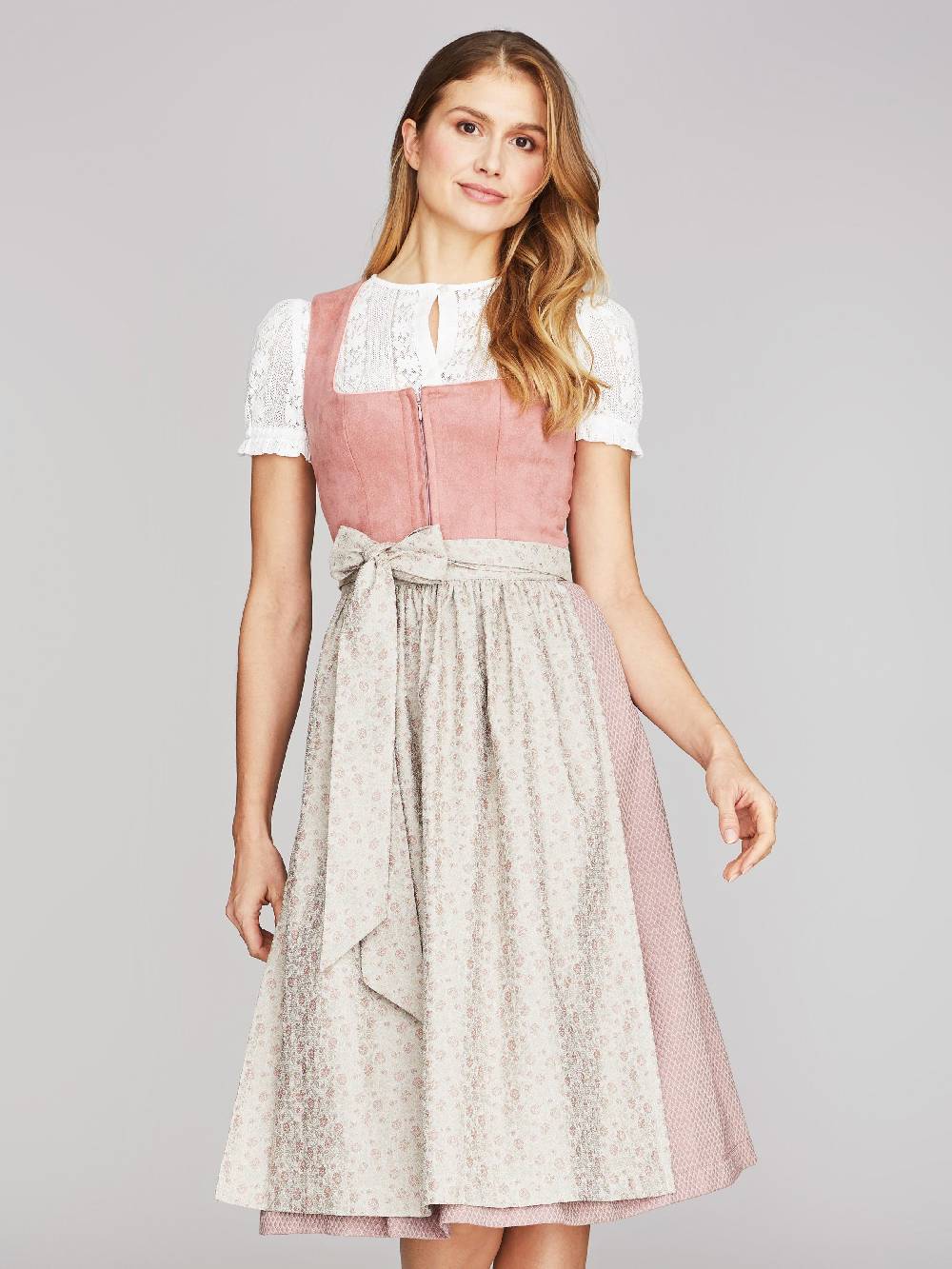 Limberry Rosa-farbenes Dirndl mit Velours-Mieder - JULIE DUSTY ROSE Speichern exportieren