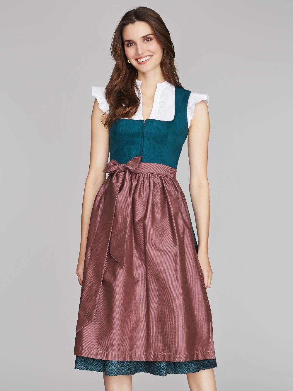 Limberry Blau-Grünes Dirndl mit Velours-Mieder - JULIE DARK TEAL Black Friday Preise