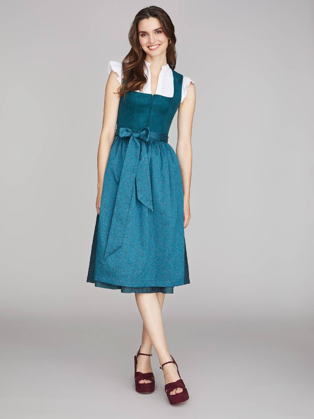 Limberry Blau-Grünes Dirndl mit Velours-Mieder - JULIE DARK TEAL Black Friday Preise