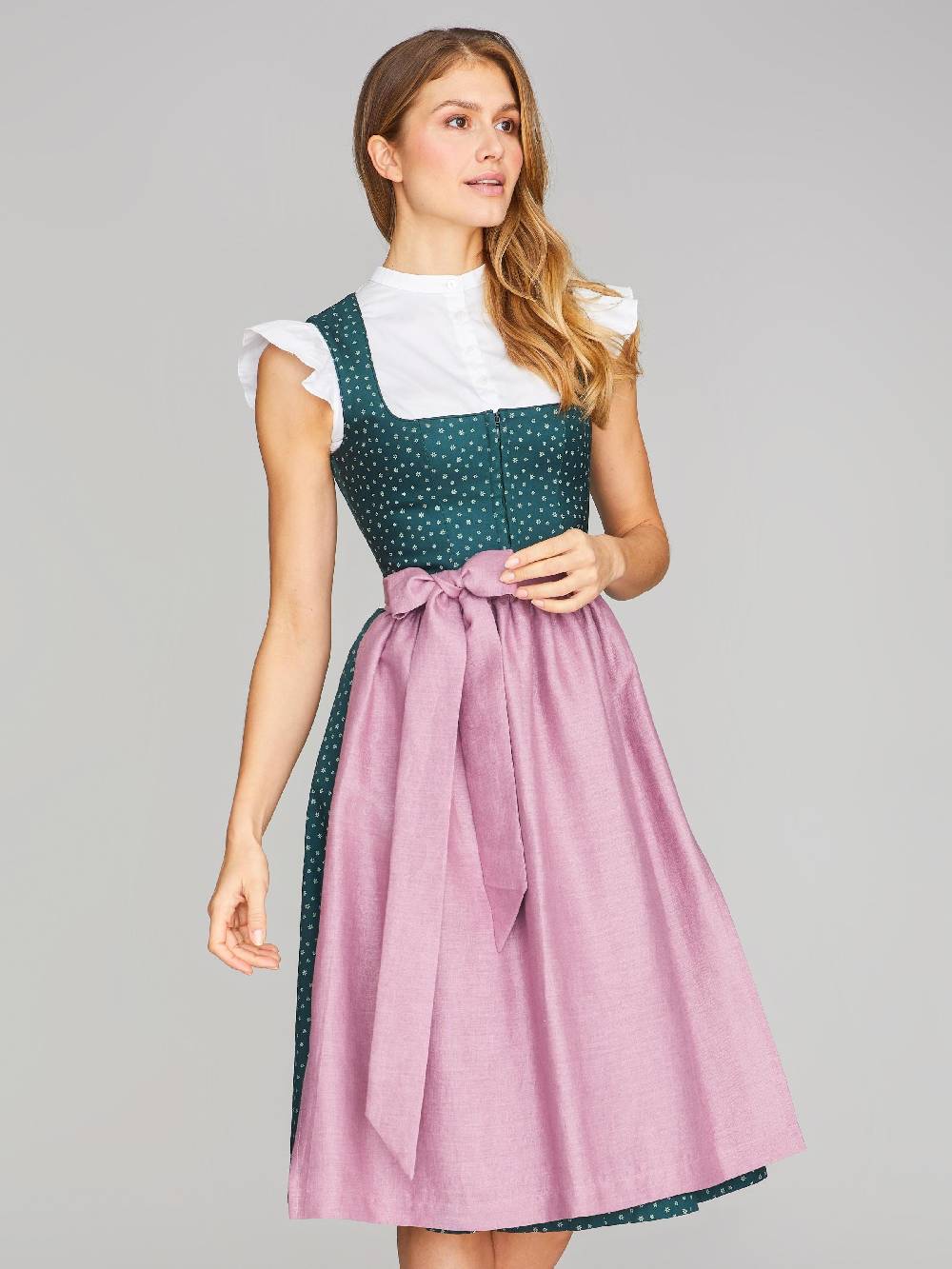 Limberry Grünes Waschdirndl mit Streublumen - OPHELIA EMERALD 50% Rabatt für begrenzte Zeit